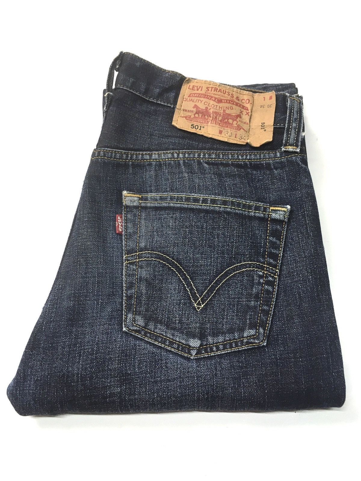 Levi's × Levi's Vintage Clothing × Vintage Vintage Levi’s 501 camo patch work distressed denim Size US 31 - 11 Thumbnail