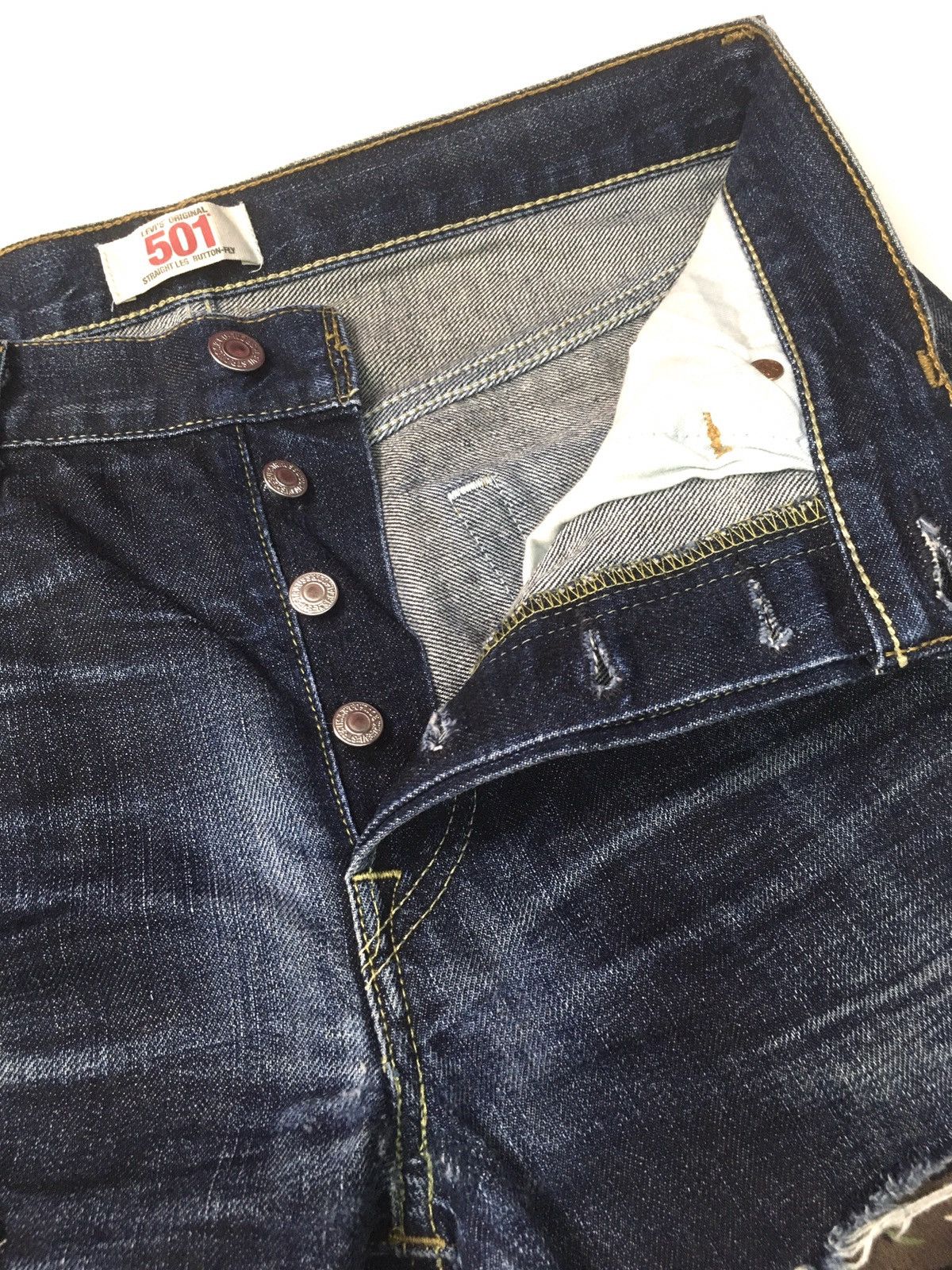 Levi's × Levi's Vintage Clothing × Vintage Vintage Levi’s 501 camo patch work distressed denim Size US 31 - 7 Thumbnail