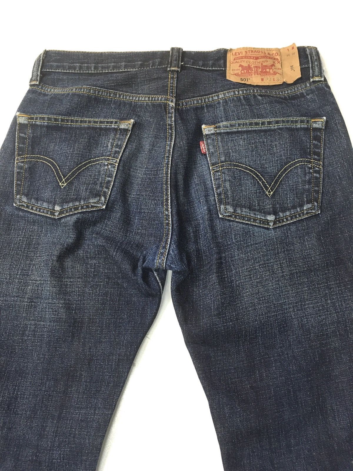 Levi's × Levi's Vintage Clothing × Vintage Vintage Levi’s 501 camo patch work distressed denim Size US 31 - 13 Thumbnail