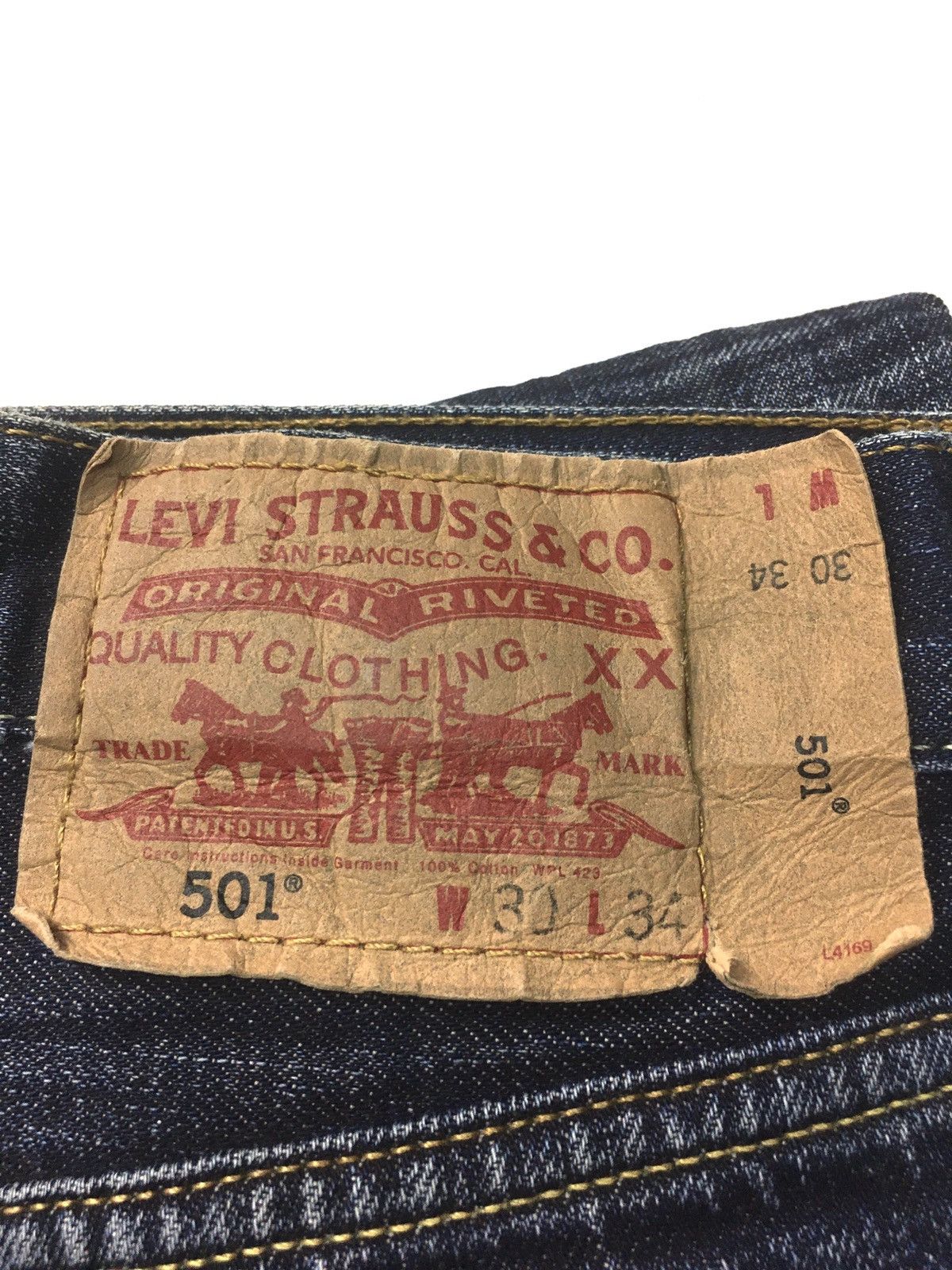 Levi's × Levi's Vintage Clothing × Vintage Vintage Levi’s 501 camo patch work distressed denim Size US 31 - 12 Thumbnail