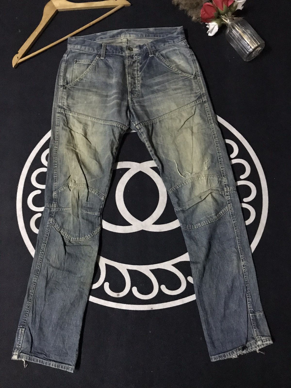 Japanese Brand GOWEST TOKYO WORK/MILITARY DISTRESSED DENIM Size US 30 / EU 46 - 5 Thumbnail