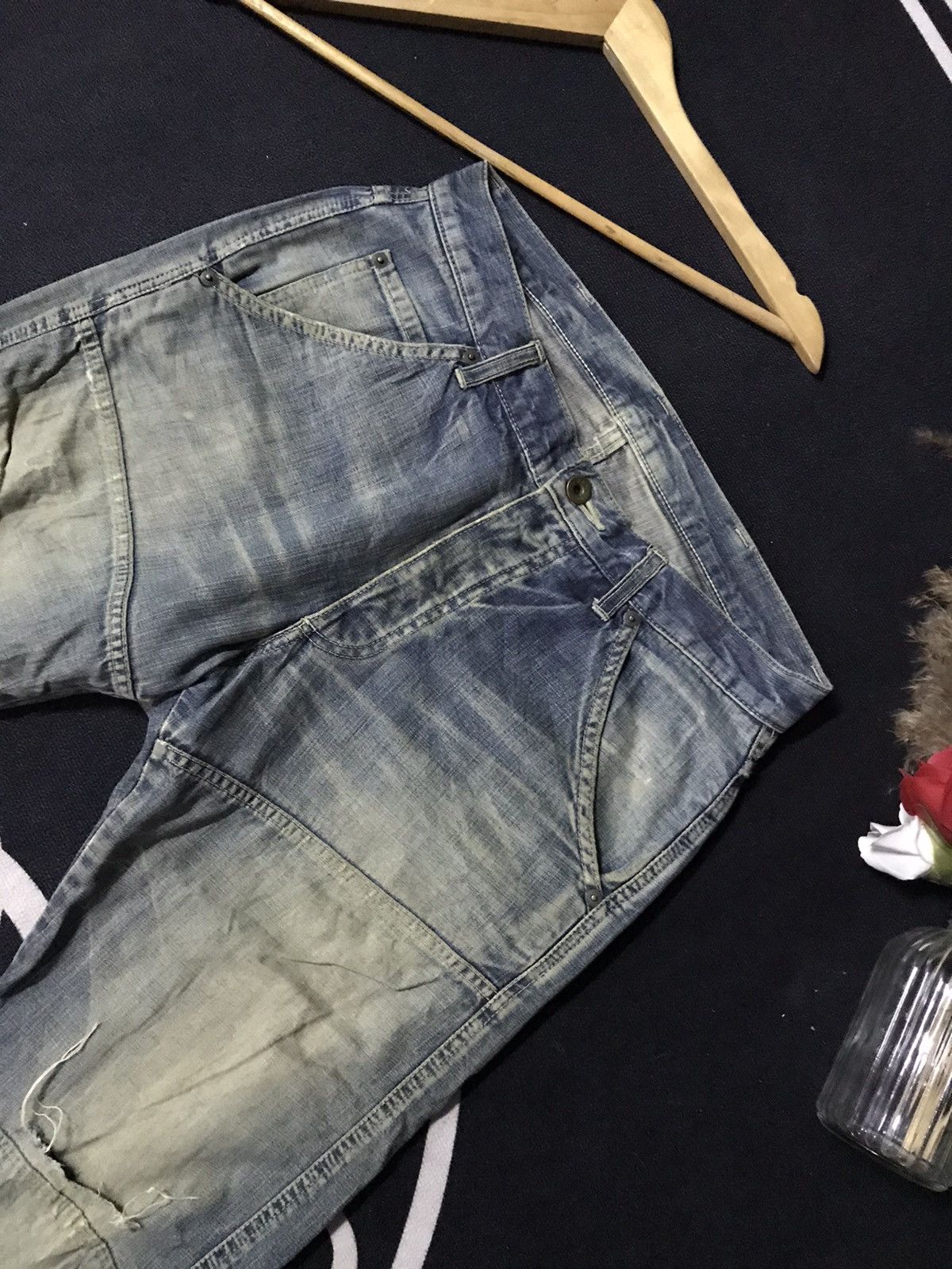 Japanese Brand GOWEST TOKYO WORK/MILITARY DISTRESSED DENIM Size US 30 / EU 46 - 6 Thumbnail