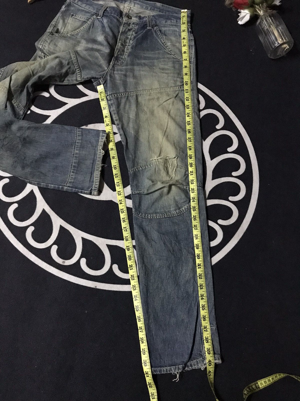 Japanese Brand GOWEST TOKYO WORK/MILITARY DISTRESSED DENIM Size US 30 / EU 46 - 17 Thumbnail