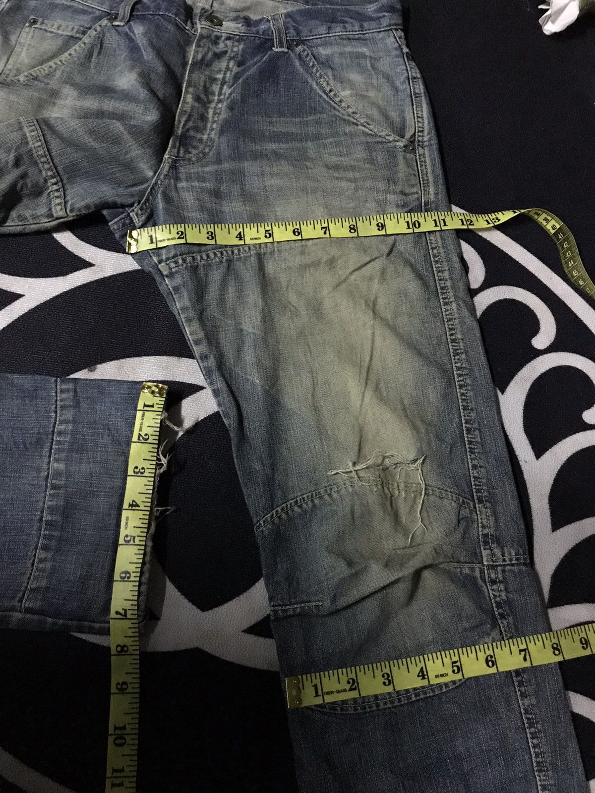 Japanese Brand GOWEST TOKYO WORK/MILITARY DISTRESSED DENIM Size US 30 / EU 46 - 16 Thumbnail