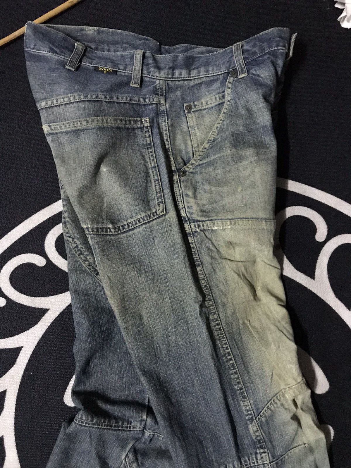 Japanese Brand GOWEST TOKYO WORK/MILITARY DISTRESSED DENIM Size US 30 / EU 46 - 4 Thumbnail