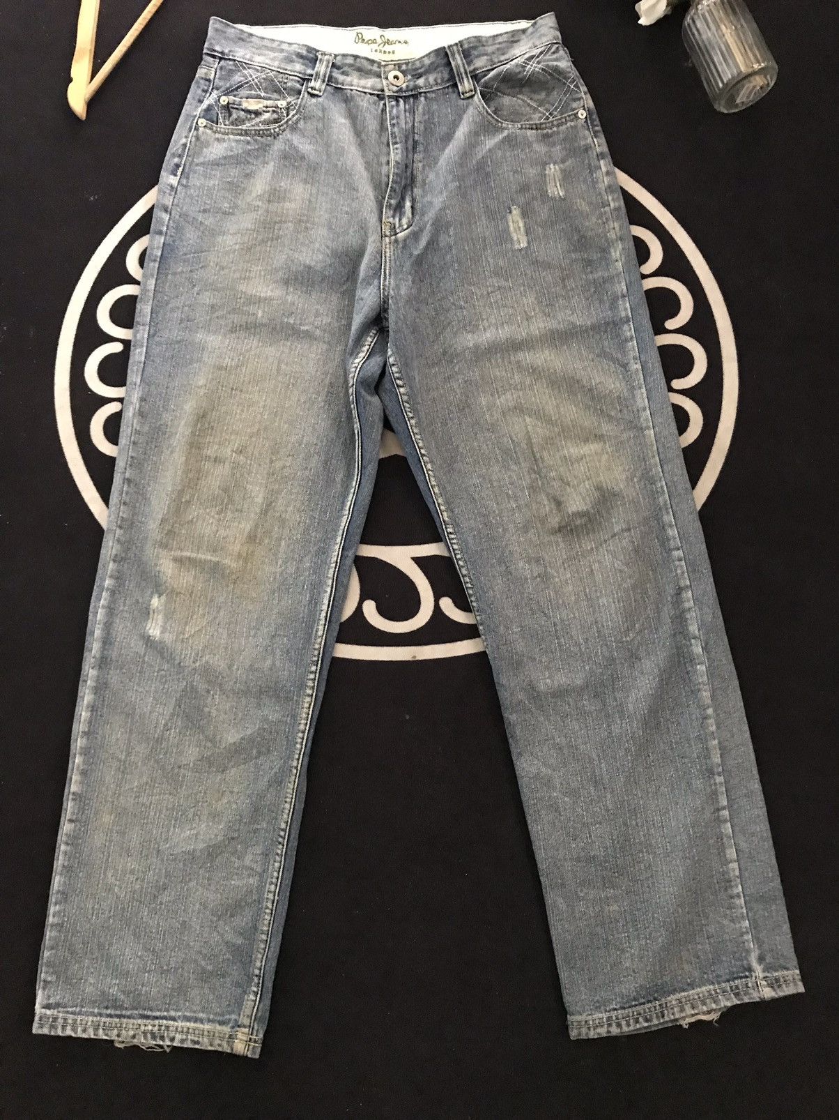 Designer × Pepe Jeans × Vintage VINTAGE BAGGY PEPE JEANS LONDON BLUE WASH DISTRESSED DENIM Size US 34 / EU 50 - 10 Thumbnail