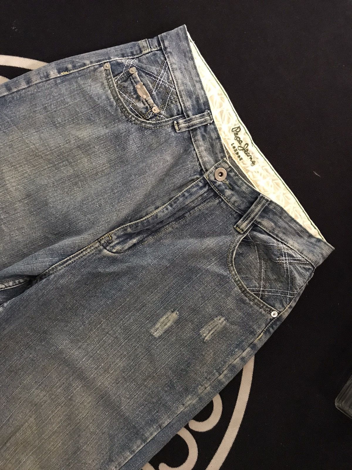 Designer × Pepe Jeans × Vintage VINTAGE BAGGY PEPE JEANS LONDON BLUE WASH DISTRESSED DENIM Size US 34 / EU 50 - 11 Thumbnail