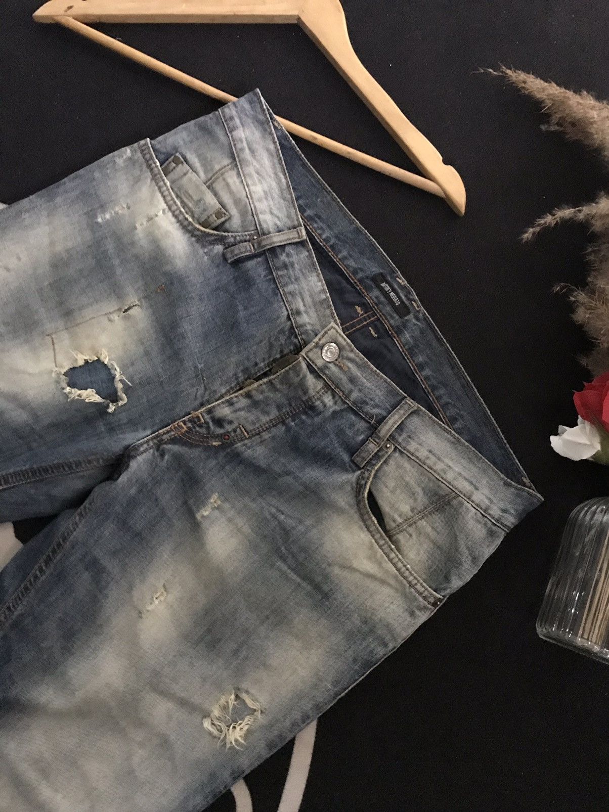 Antony Morato × Designer ANTONY MORATO DISTRESSED PATCH WORK DENIM Size US 35 - 4 Thumbnail
