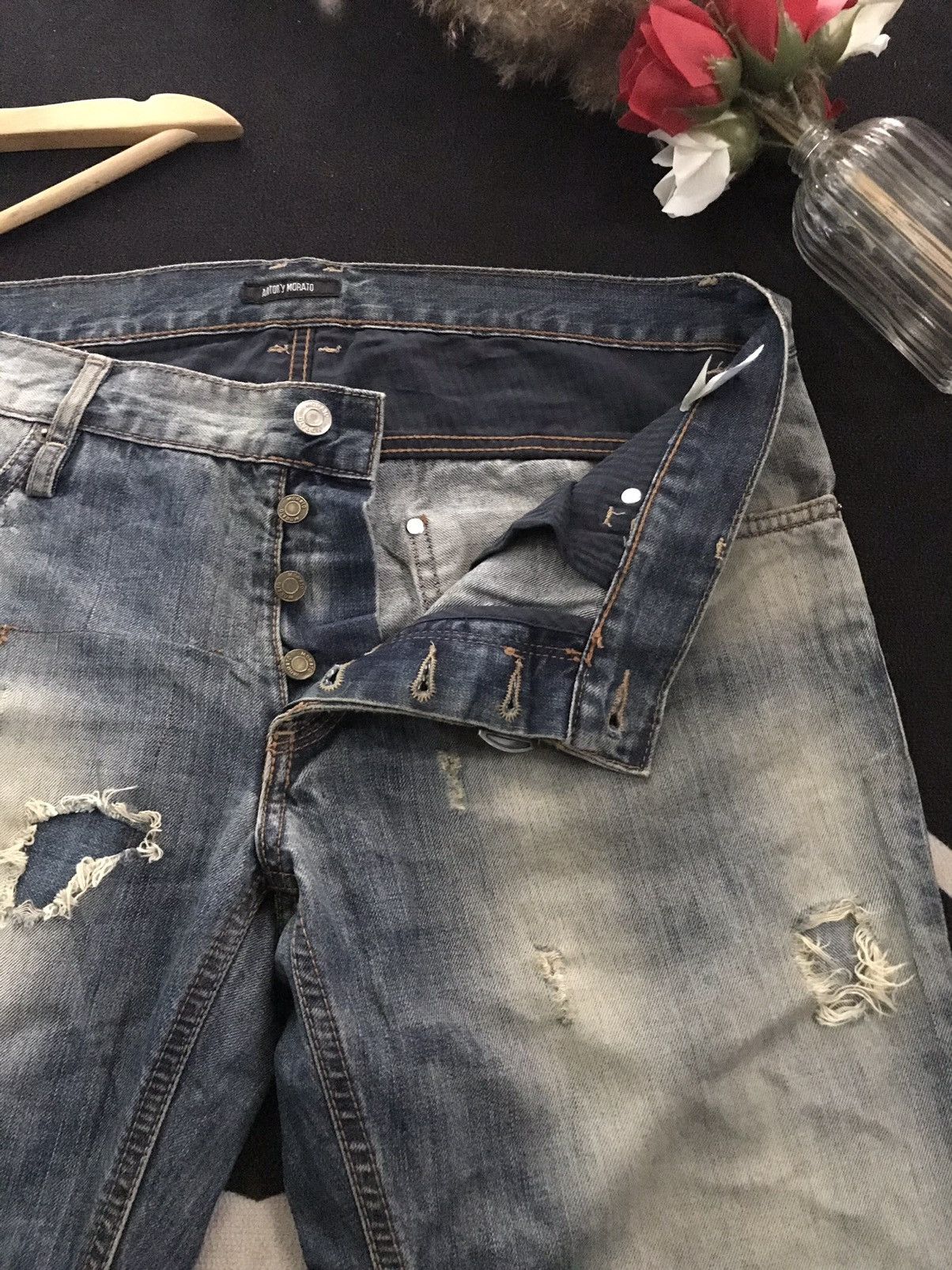 Antony Morato × Designer ANTONY MORATO DISTRESSED PATCH WORK DENIM Size US 35 - 6 Thumbnail