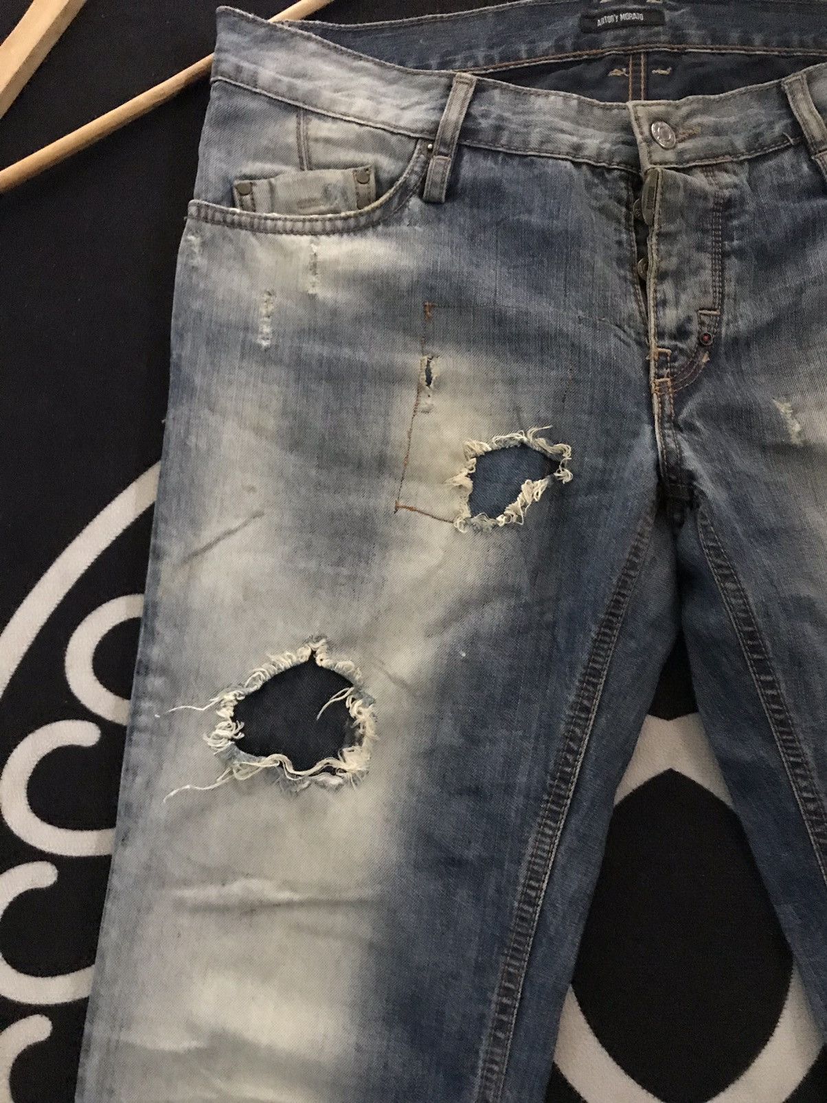 Antony Morato × Designer ANTONY MORATO DISTRESSED PATCH WORK DENIM Size US 35 - 2 Thumbnail