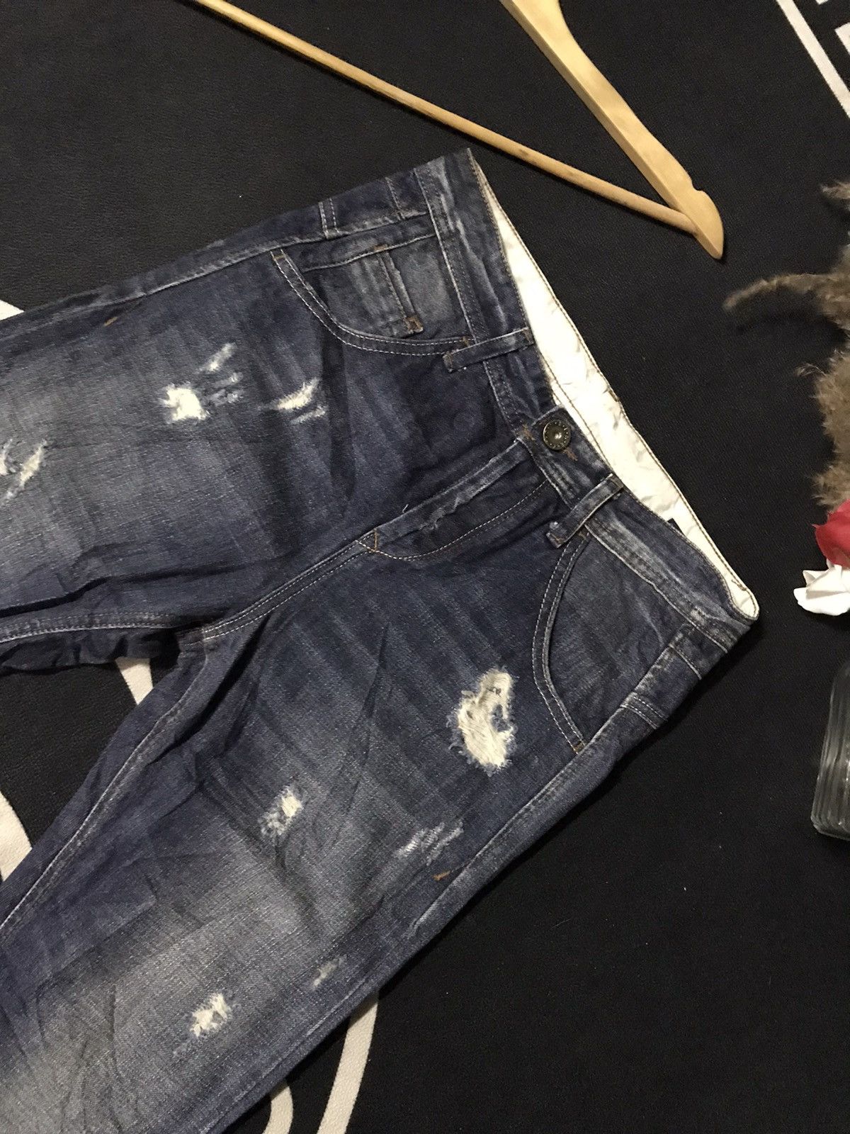 Benetton × United Colors Of Benetton BENETTON DISTRESSED BLUE INDIGO SLIM SKINNY FIT DENIM Size US 29 - 2 Thumbnail