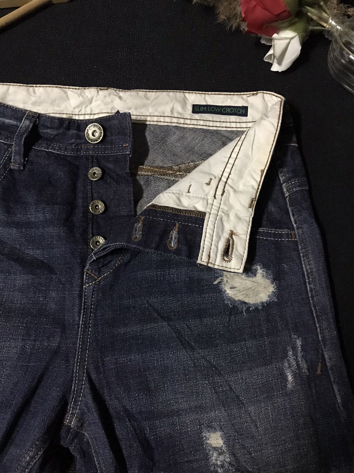 Benetton × United Colors Of Benetton BENETTON DISTRESSED BLUE INDIGO SLIM SKINNY FIT DENIM Size US 29 - 4 Thumbnail