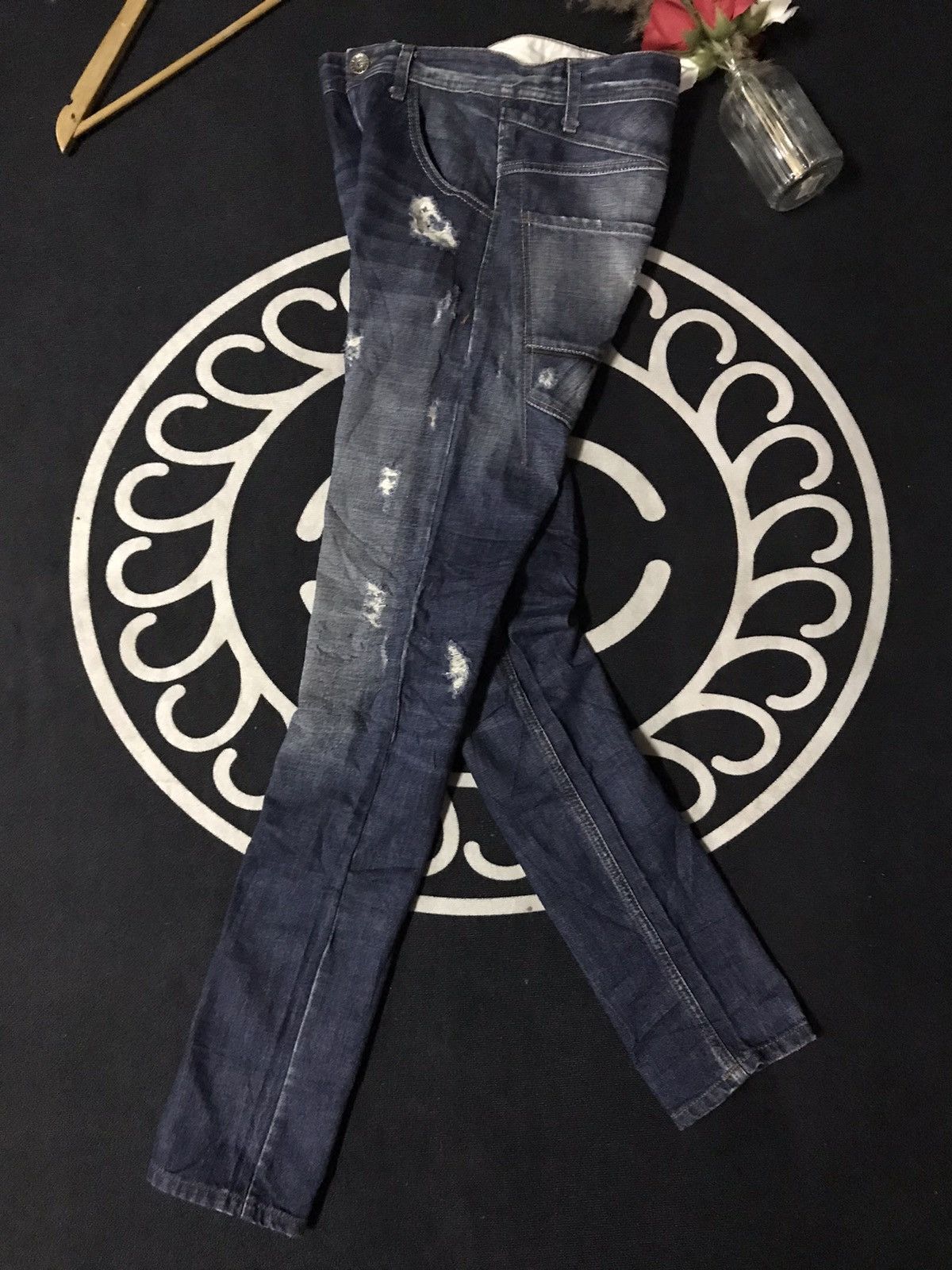 Benetton × United Colors Of Benetton BENETTON DISTRESSED BLUE INDIGO SLIM SKINNY FIT DENIM Size US 29 - 17 Thumbnail