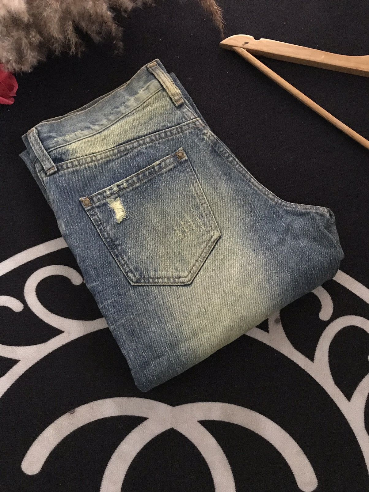 Japanese Brand FLARE 🔥EXBITIONIST PATCH DISTRESSED DENIM Size US 30 / EU 46 - 17 Thumbnail