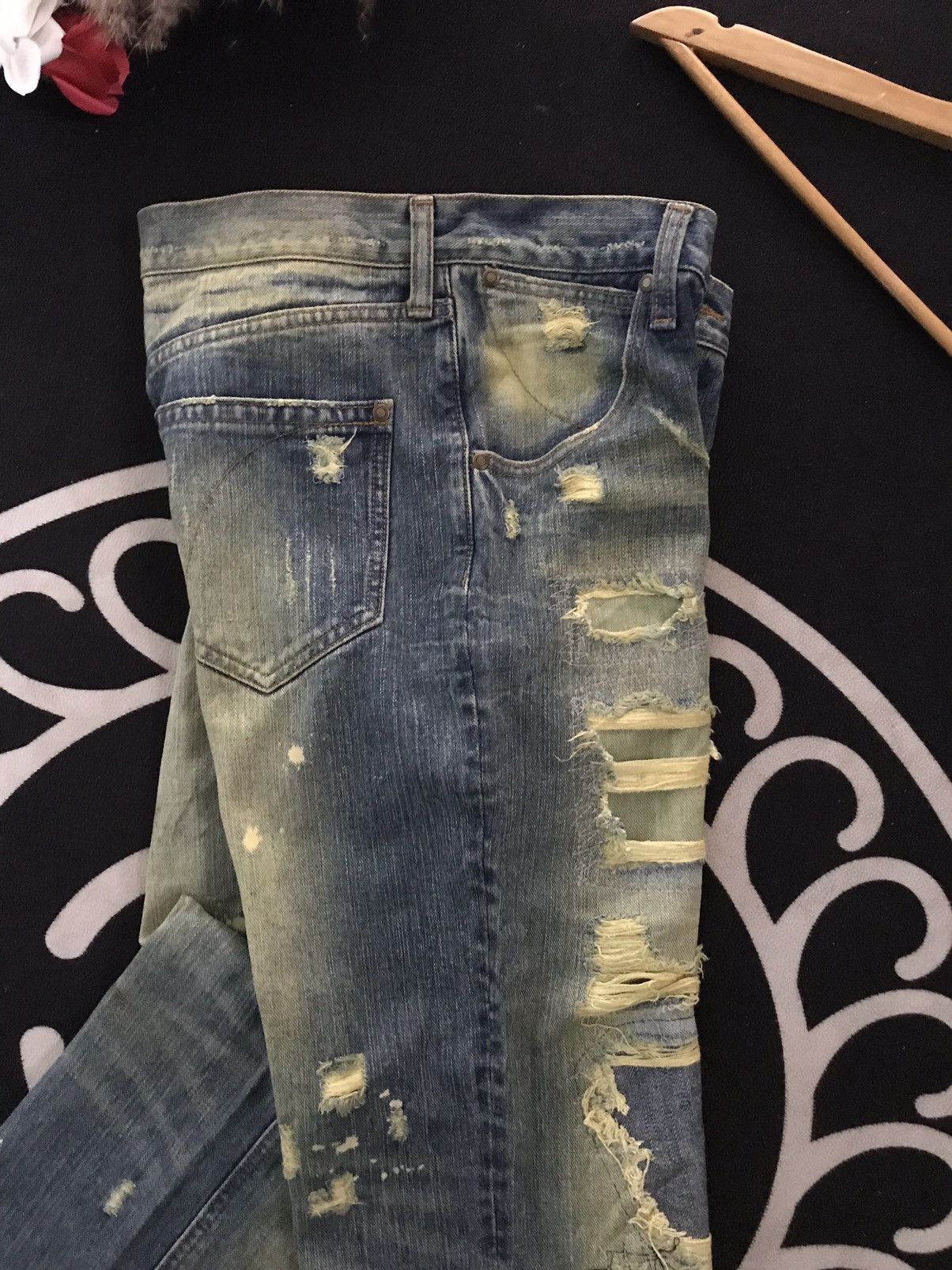 Japanese Brand FLARE 🔥EXBITIONIST PATCH DISTRESSED DENIM Size US 30 / EU 46 - 11 Thumbnail