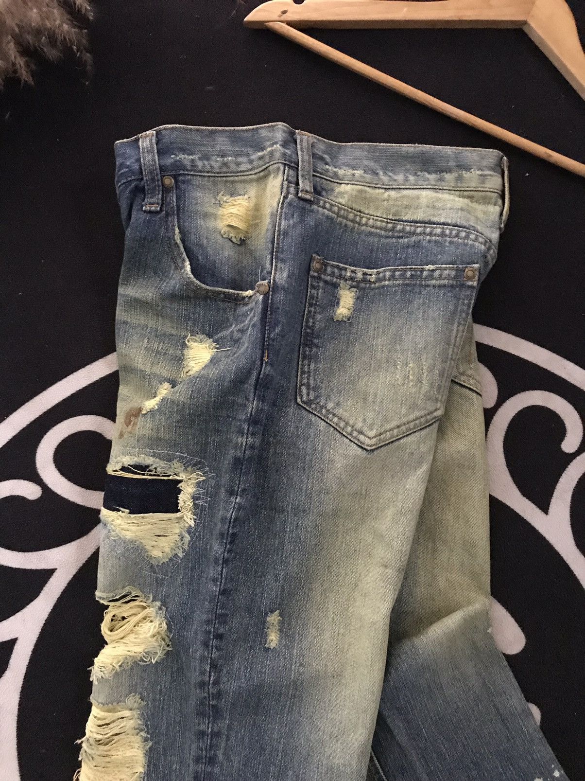 Japanese Brand FLARE 🔥EXBITIONIST PATCH DISTRESSED DENIM Size US 30 / EU 46 - 13 Thumbnail