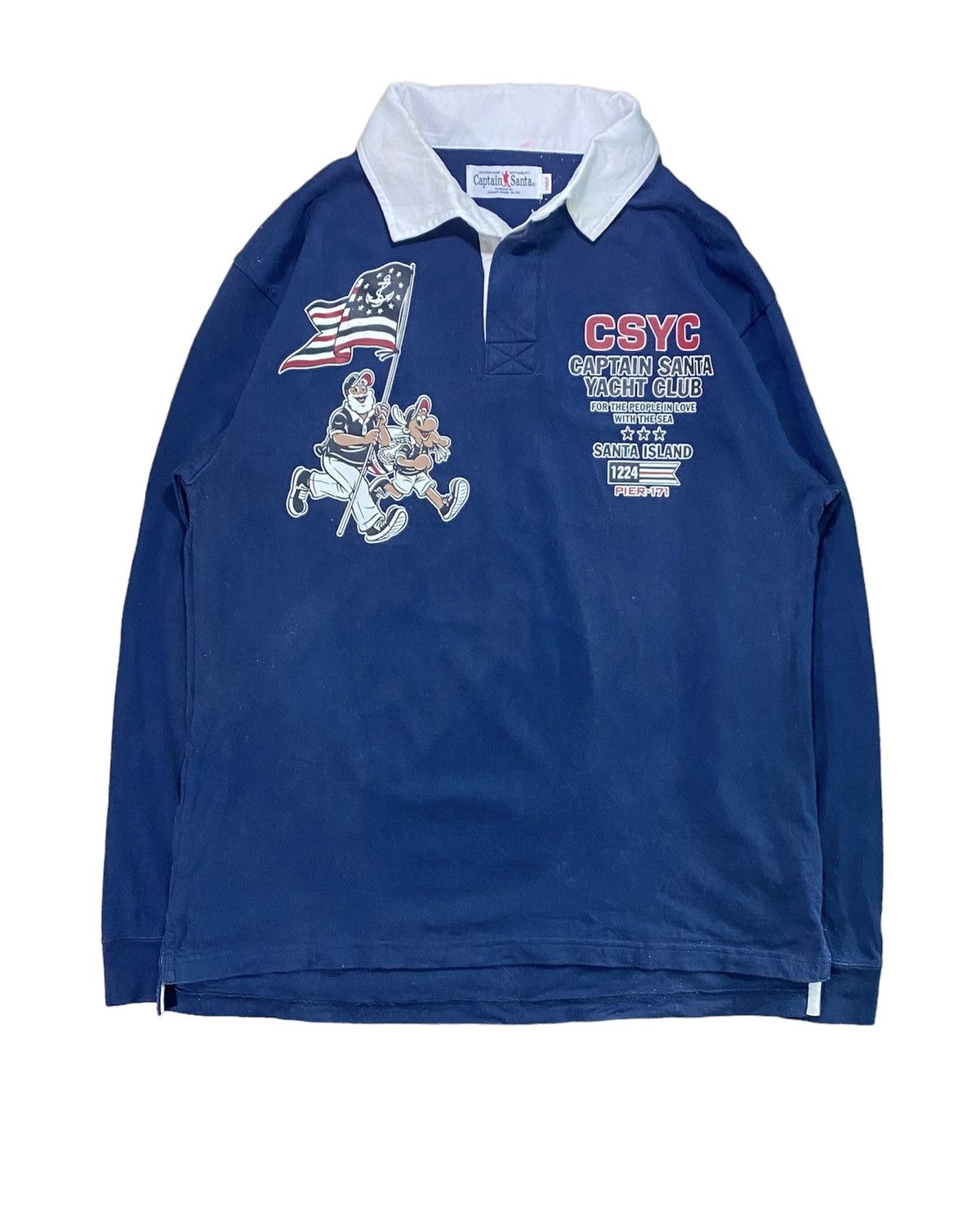 Japanese Brand × Vintage Vintage Captain Santa Yacht Club Polo Long Sleeve Size L Size US L / EU 52-54 / 3 - 1 Thumbnail