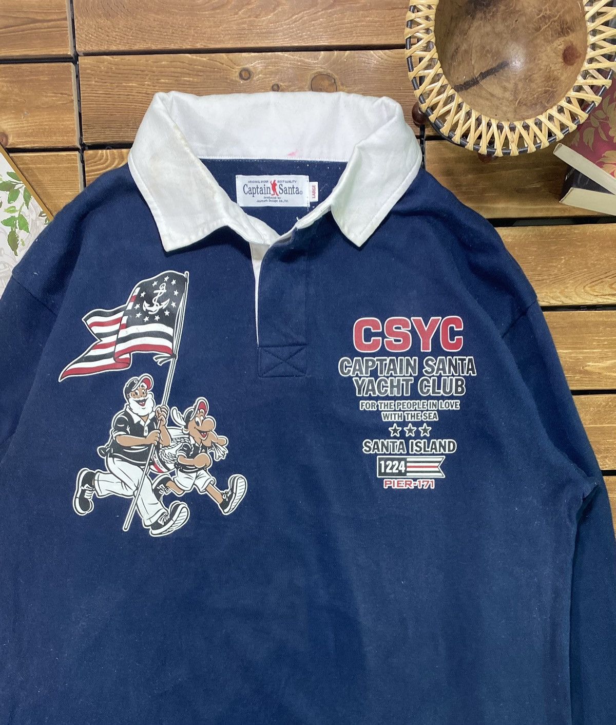 Japanese Brand × Vintage Vintage Captain Santa Yacht Club Polo Long Sleeve Size L Size US L / EU 52-54 / 3 - 7 Thumbnail