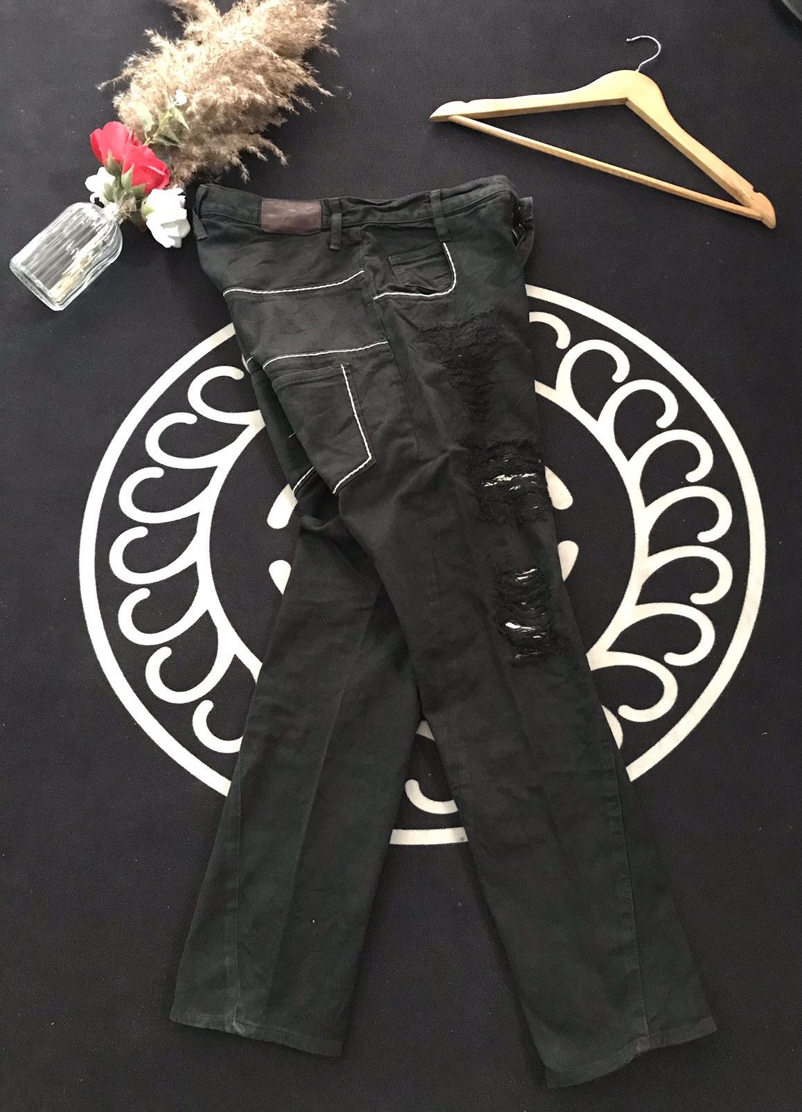 Japanese Brand EHYPHEN WORK GALLERY DISTRESSED DENIM MADE IN JAPAN 🇯🇵 Size US 32 / EU 48 - 13 Thumbnail