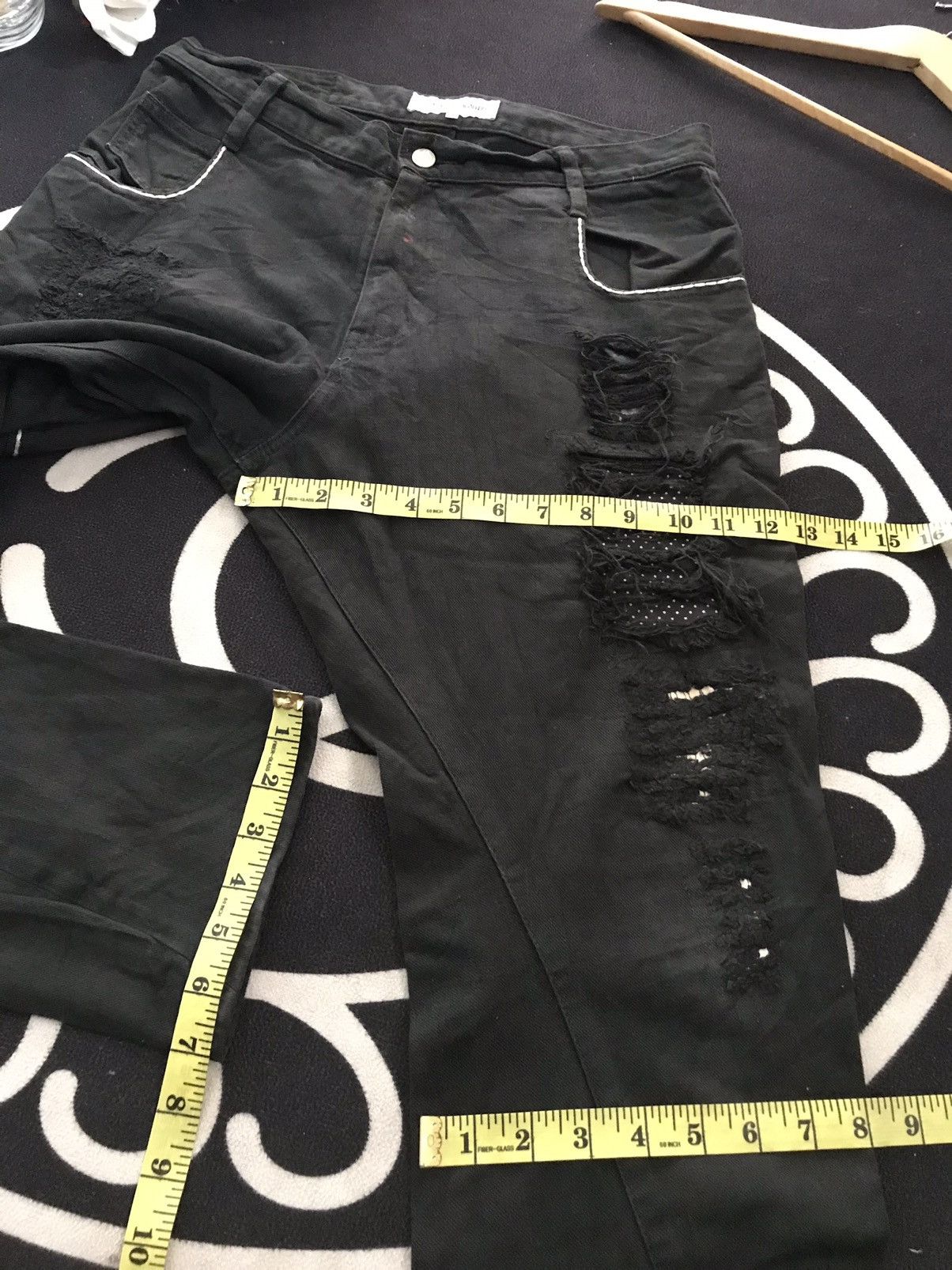 Japanese Brand EHYPHEN WORK GALLERY DISTRESSED DENIM MADE IN JAPAN 🇯🇵 Size US 32 / EU 48 - 18 Thumbnail