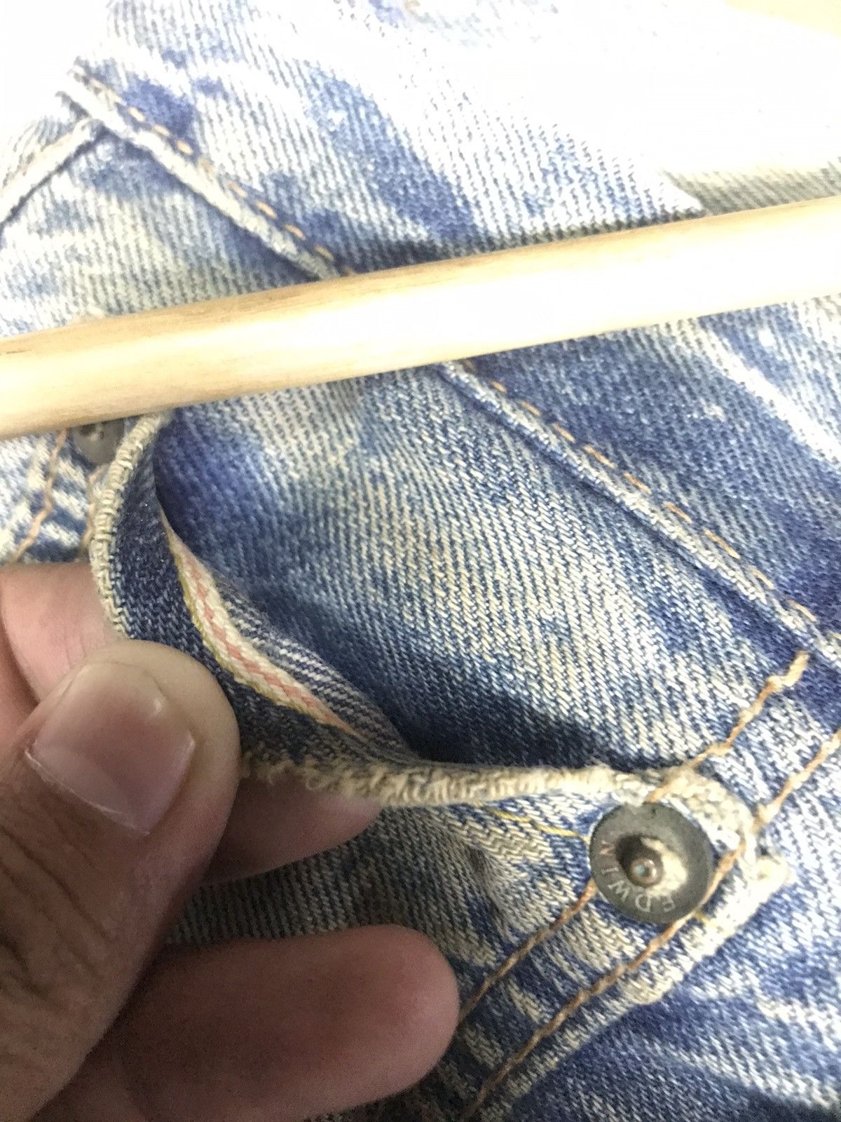 Edwin × Vintage RARE VINTAGE RUSTY EDWIN505 SELVEDGE GRUNGE DISTRESSED DENIM Size US 32 / EU 48 - 6 Thumbnail