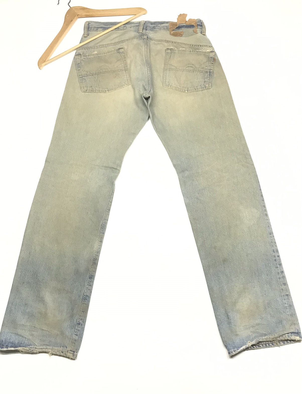 Edwin × Vintage RARE VINTAGE RUSTY EDWIN505 SELVEDGE GRUNGE DISTRESSED DENIM Size US 32 / EU 48 - 11 Thumbnail