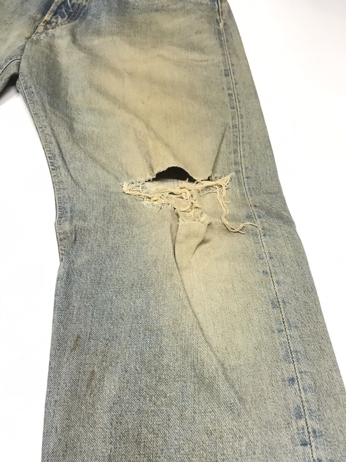 Edwin × Vintage RARE VINTAGE RUSTY EDWIN505 SELVEDGE GRUNGE DISTRESSED DENIM Size US 32 / EU 48 - 4 Thumbnail