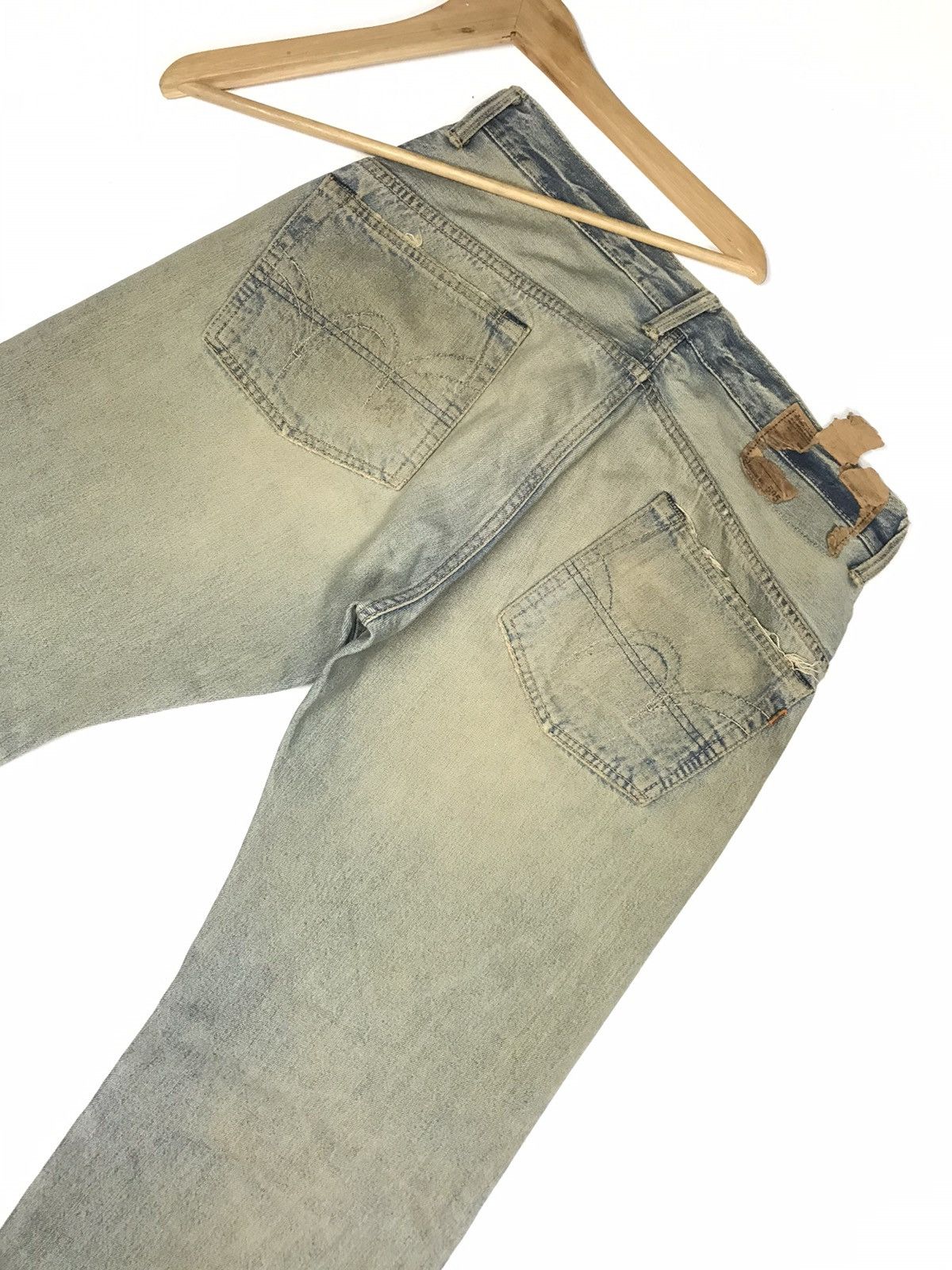 Edwin × Vintage RARE VINTAGE RUSTY EDWIN505 SELVEDGE GRUNGE DISTRESSED DENIM Size US 32 / EU 48 - 12 Thumbnail