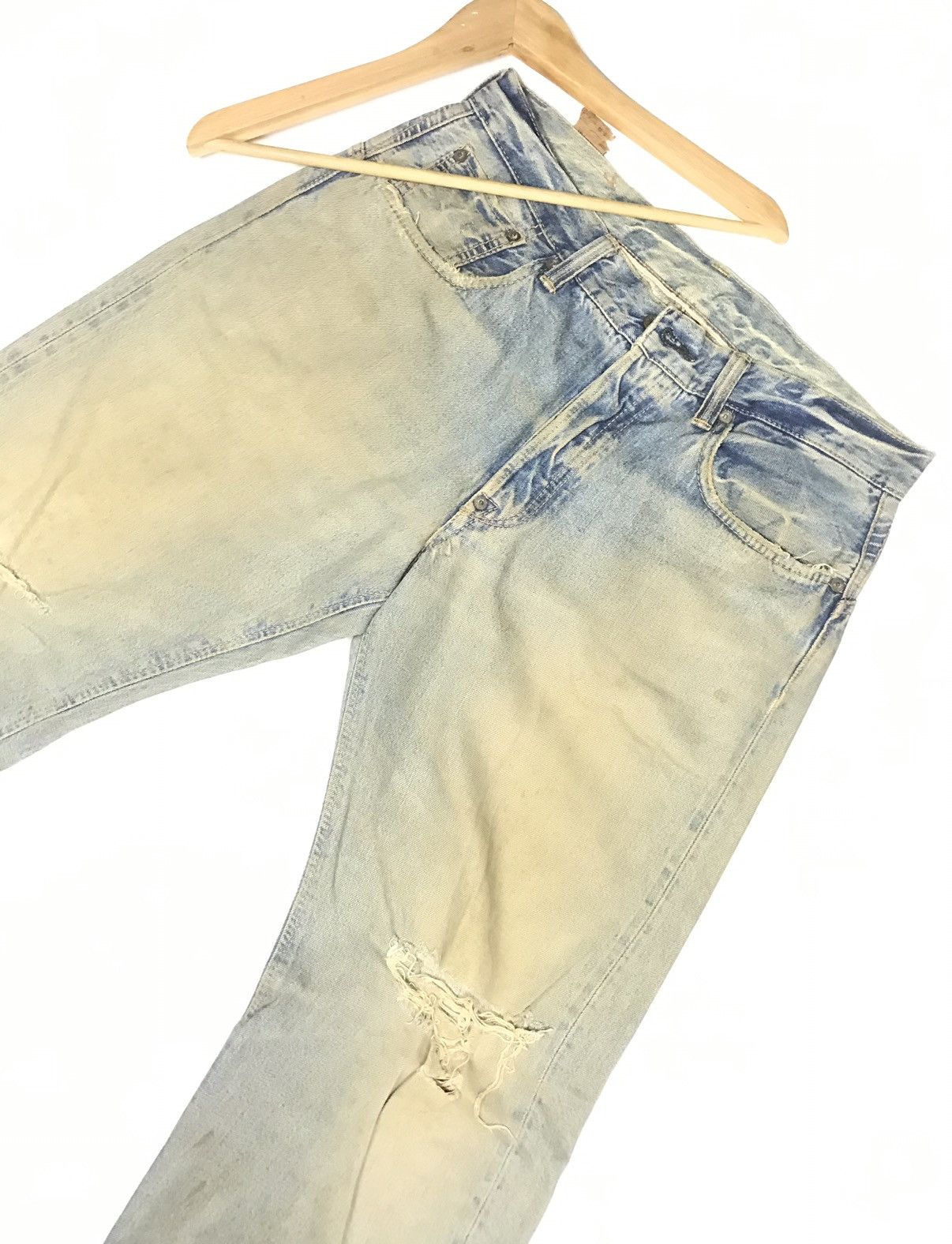 Edwin × Vintage RARE VINTAGE RUSTY EDWIN505 SELVEDGE GRUNGE DISTRESSED DENIM Size US 32 / EU 48 - 2 Thumbnail