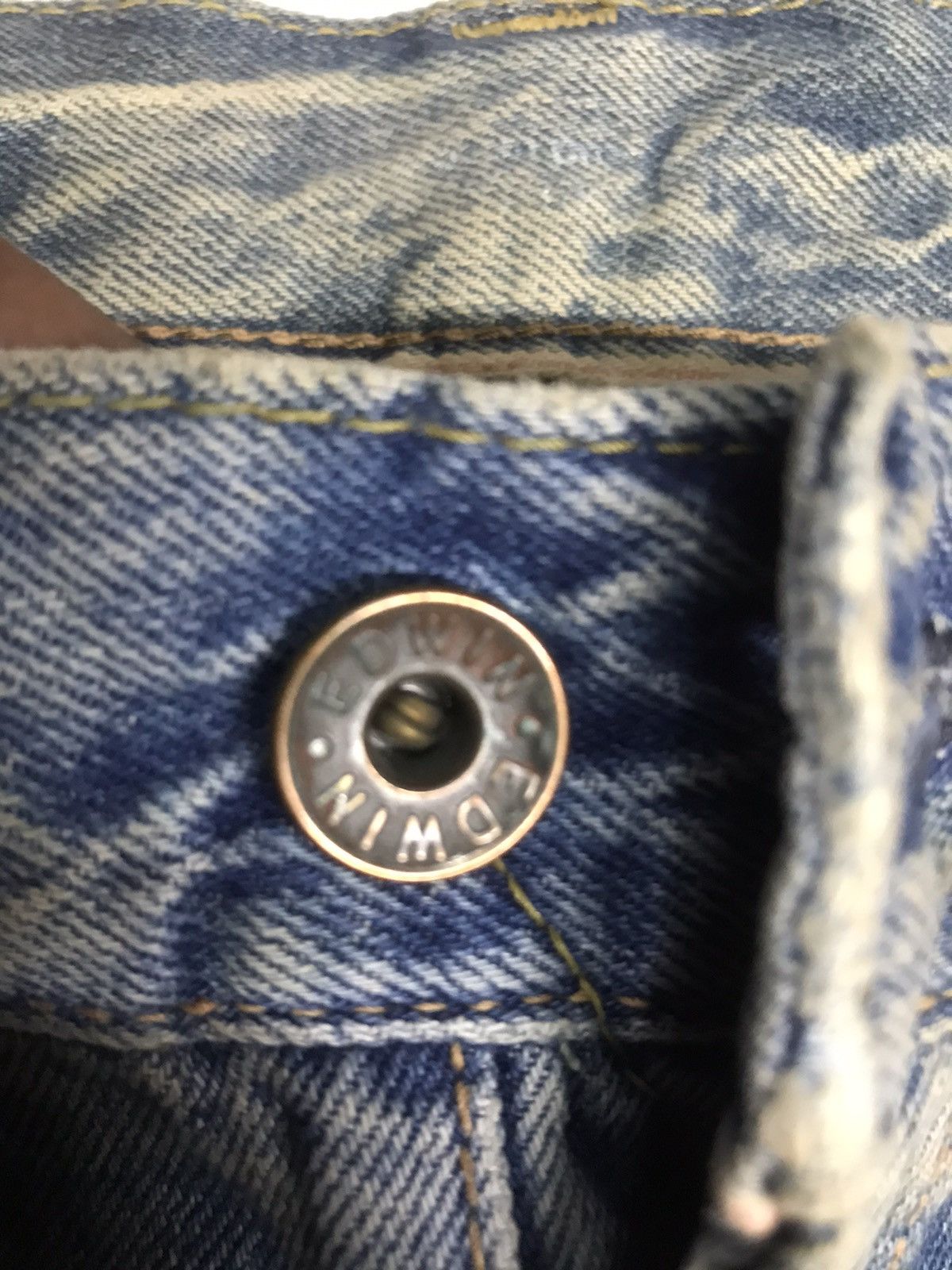 Edwin × Vintage RARE VINTAGE RUSTY EDWIN505 SELVEDGE GRUNGE DISTRESSED DENIM Size US 32 / EU 48 - 7 Thumbnail