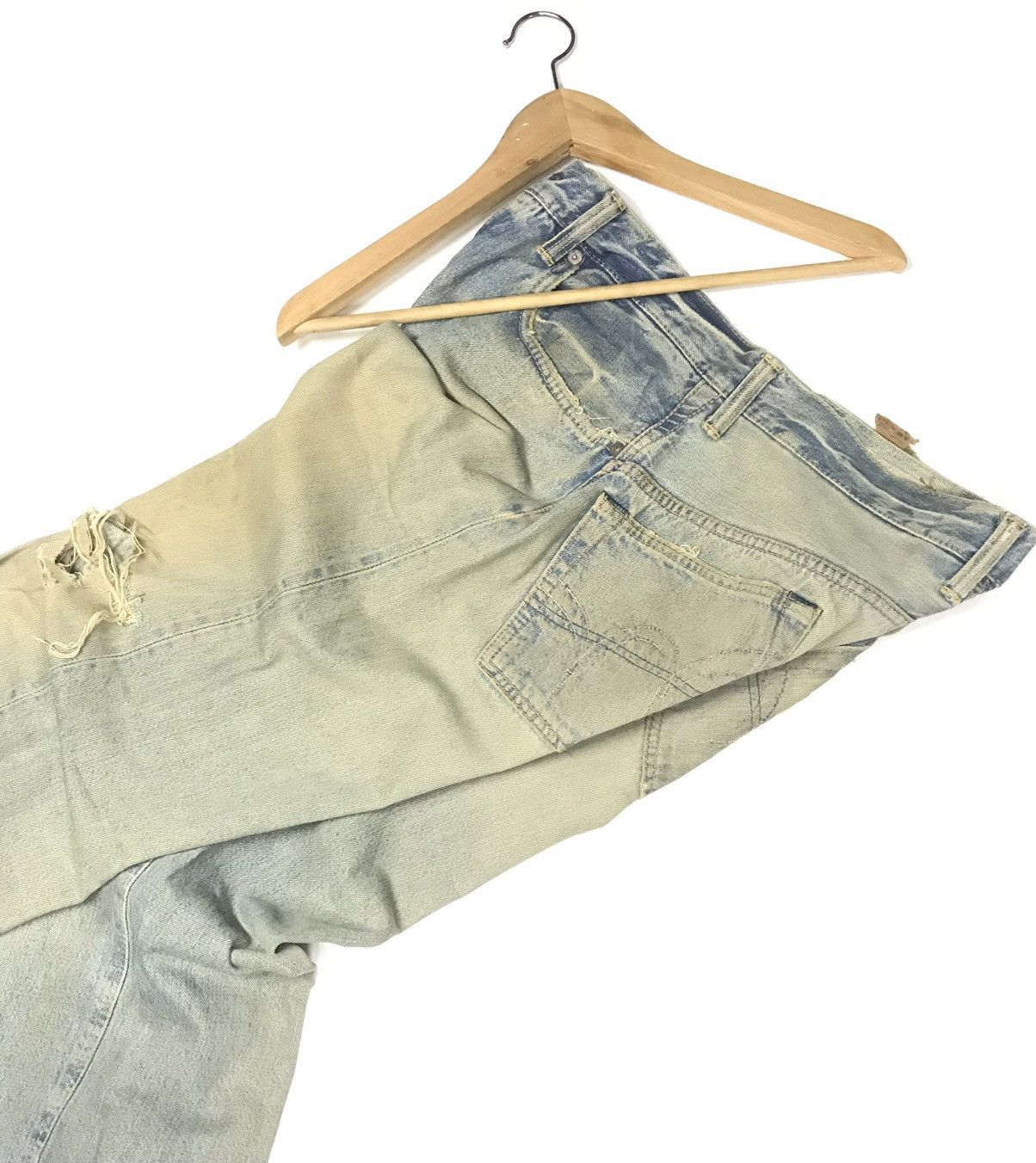 Edwin × Vintage RARE VINTAGE RUSTY EDWIN505 SELVEDGE GRUNGE DISTRESSED DENIM Size US 32 / EU 48 - 18 Thumbnail