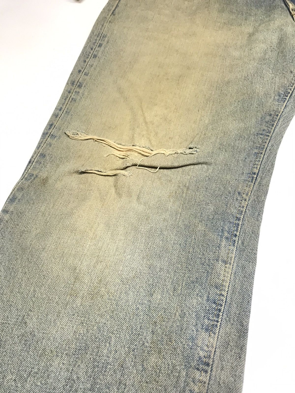 Edwin × Vintage RARE VINTAGE RUSTY EDWIN505 SELVEDGE GRUNGE DISTRESSED DENIM Size US 32 / EU 48 - 5 Thumbnail