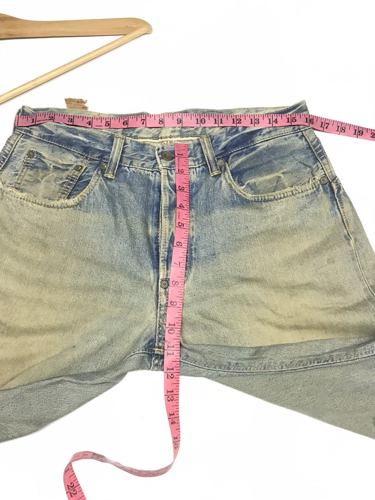 Edwin × Vintage RARE VINTAGE RUSTY EDWIN505 SELVEDGE GRUNGE DISTRESSED DENIM Size US 32 / EU 48 - 19 Thumbnail