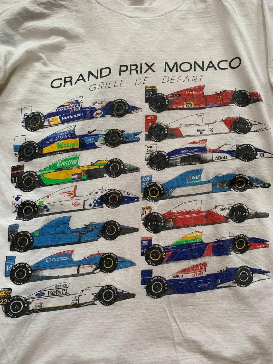Formula 1 × Vintage Vintage 80s Grand Prix Monaco Grille De Depart t-shirt Size US L / EU 52-54 / 3 - 2 Thumbnail