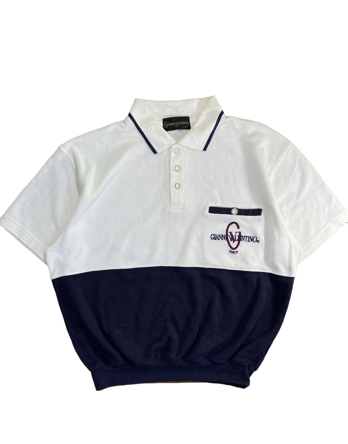 Gianni Valentino × Valentino × Vintage Vintage Gianni Valentino Short Sleeve Sweatshirt polo Size M Size US M / EU 48-50 / 2 - 1 Thumbnail
