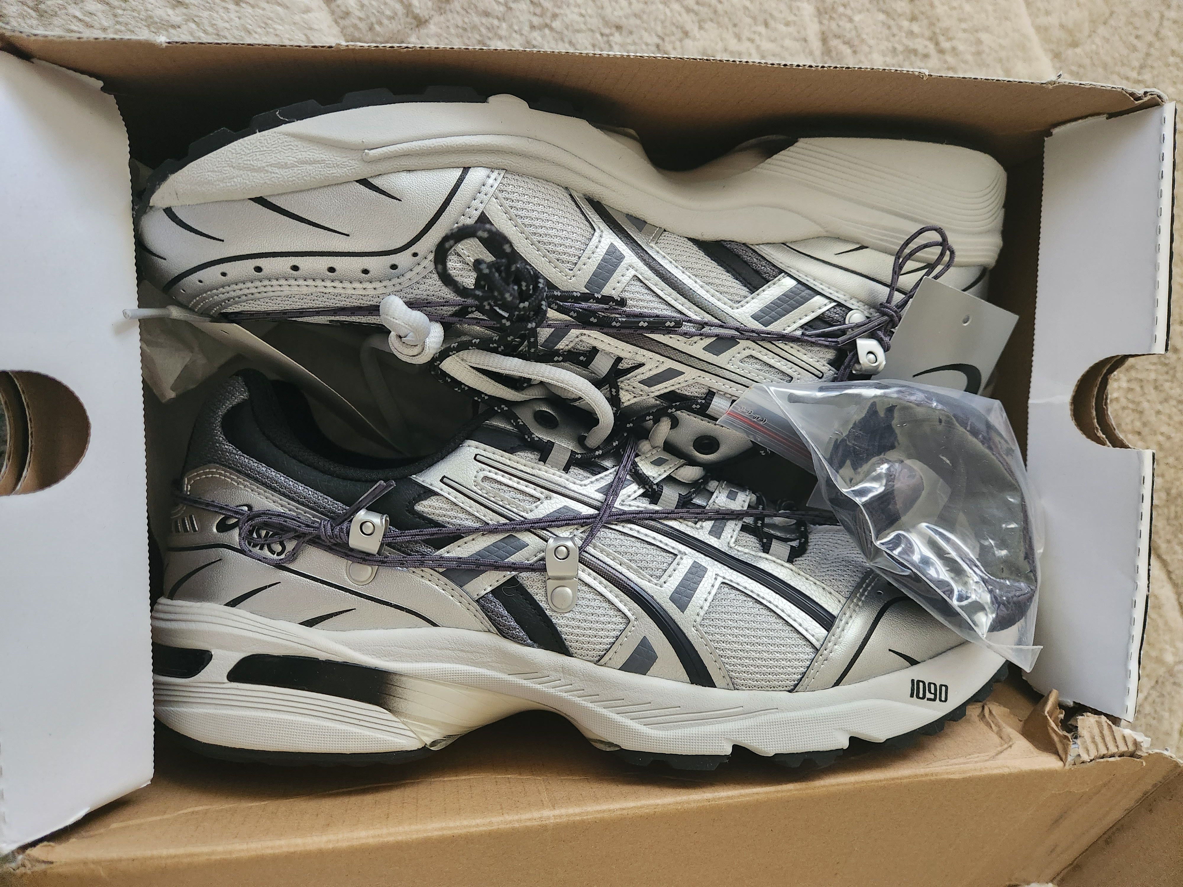 image of Andersson Bell x Asics Gel 1090 Shoes in Glacier Grey Silver, Men's (Size 12)