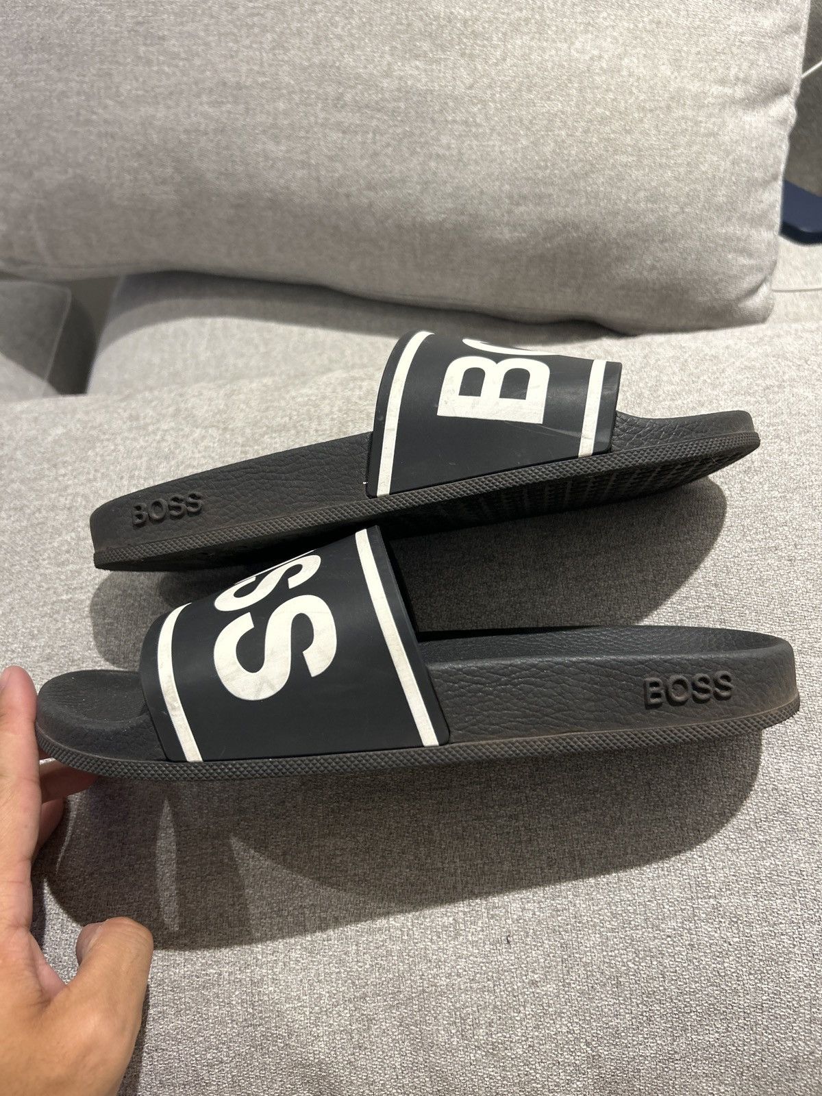 Black Hugo Boss Slides