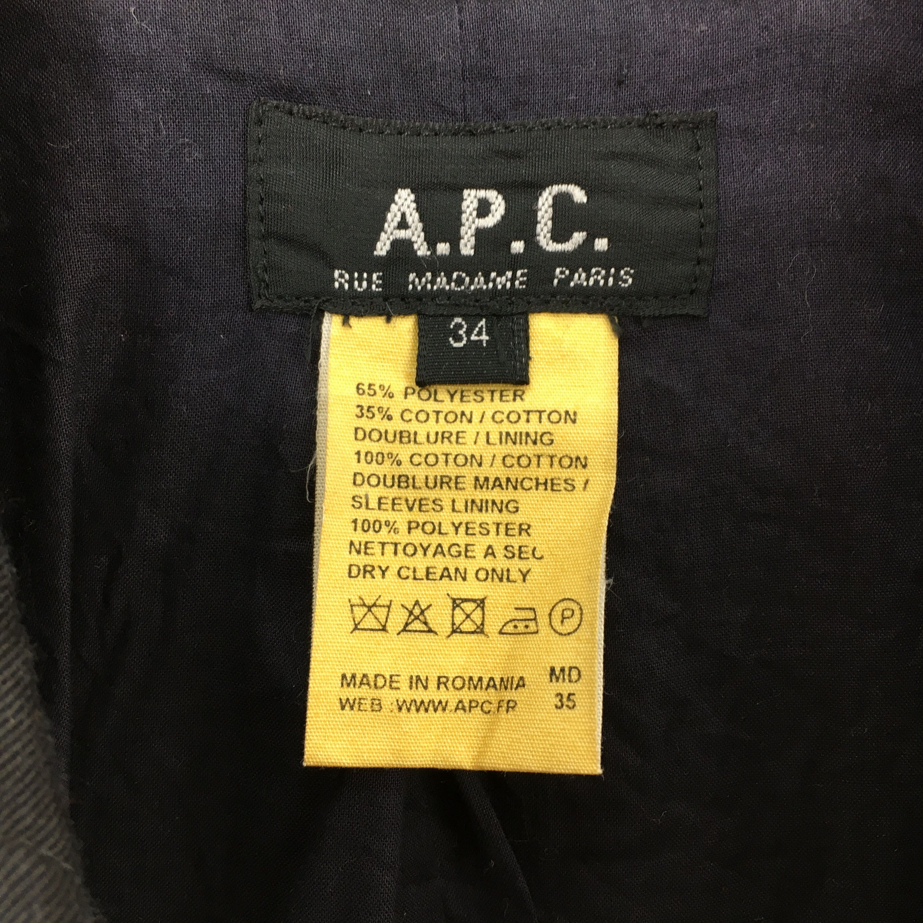 A.P.C. × Designer × Vintage APC Long Coat Women's Jacket Apc Designer Black XSmall Size XS / US 0-2 / IT 36-38 - 3 Thumbnail