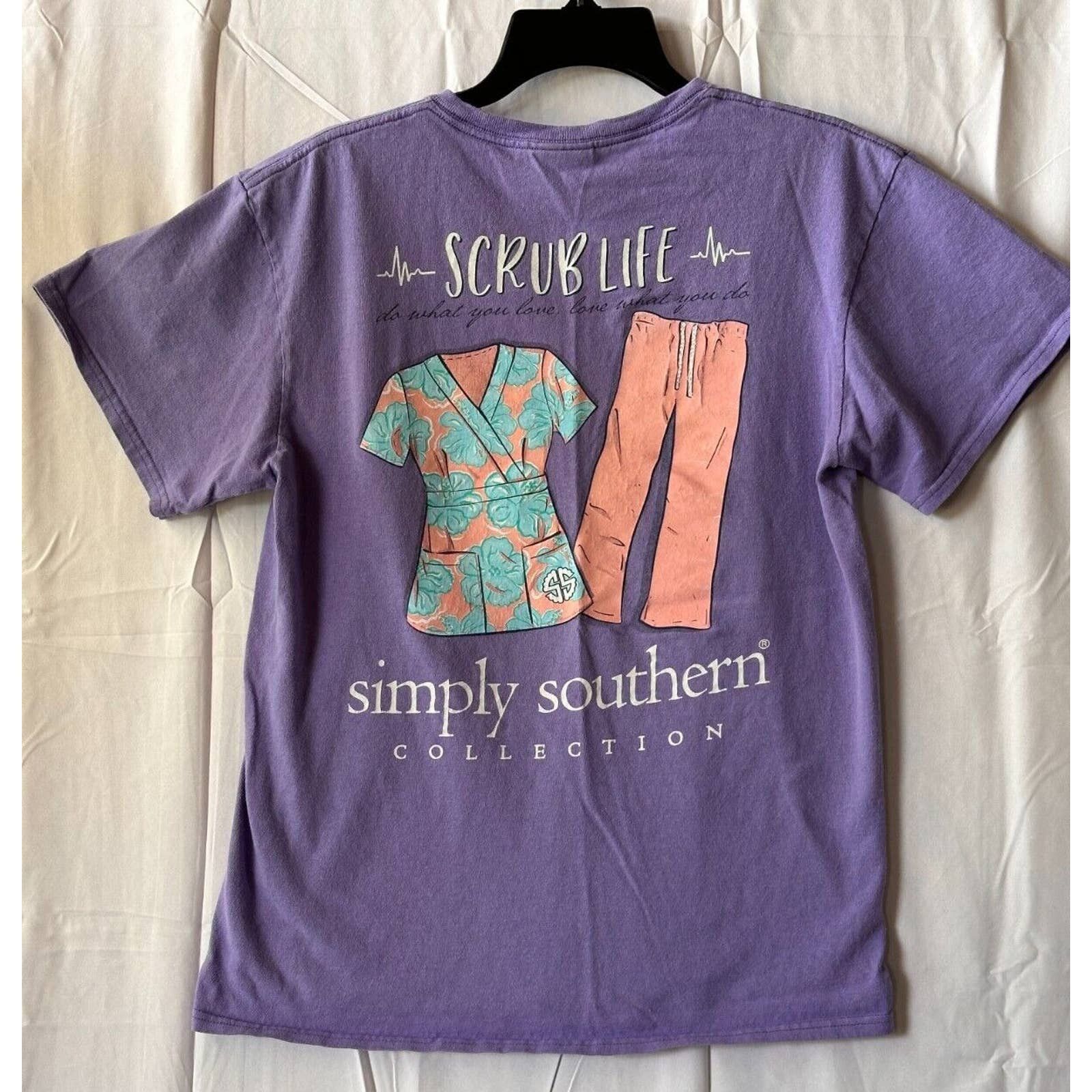 1 SIMPLY SOUTHERN "Scrub Life" T-Shirt Purple Med-nurse *PHOTO | Grailed