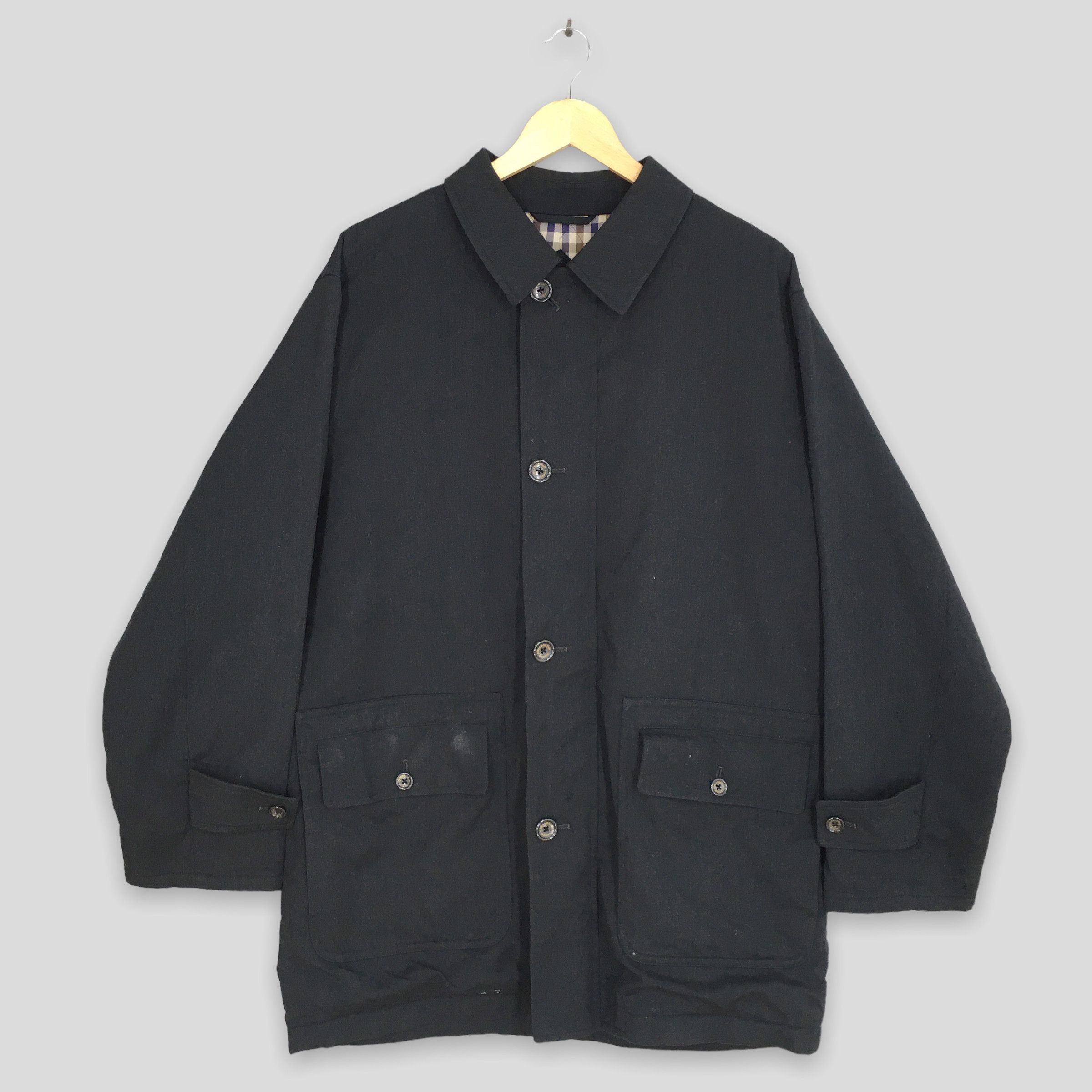 image of Vintage 90's Aquascutum London Black Jacket Large, Men's