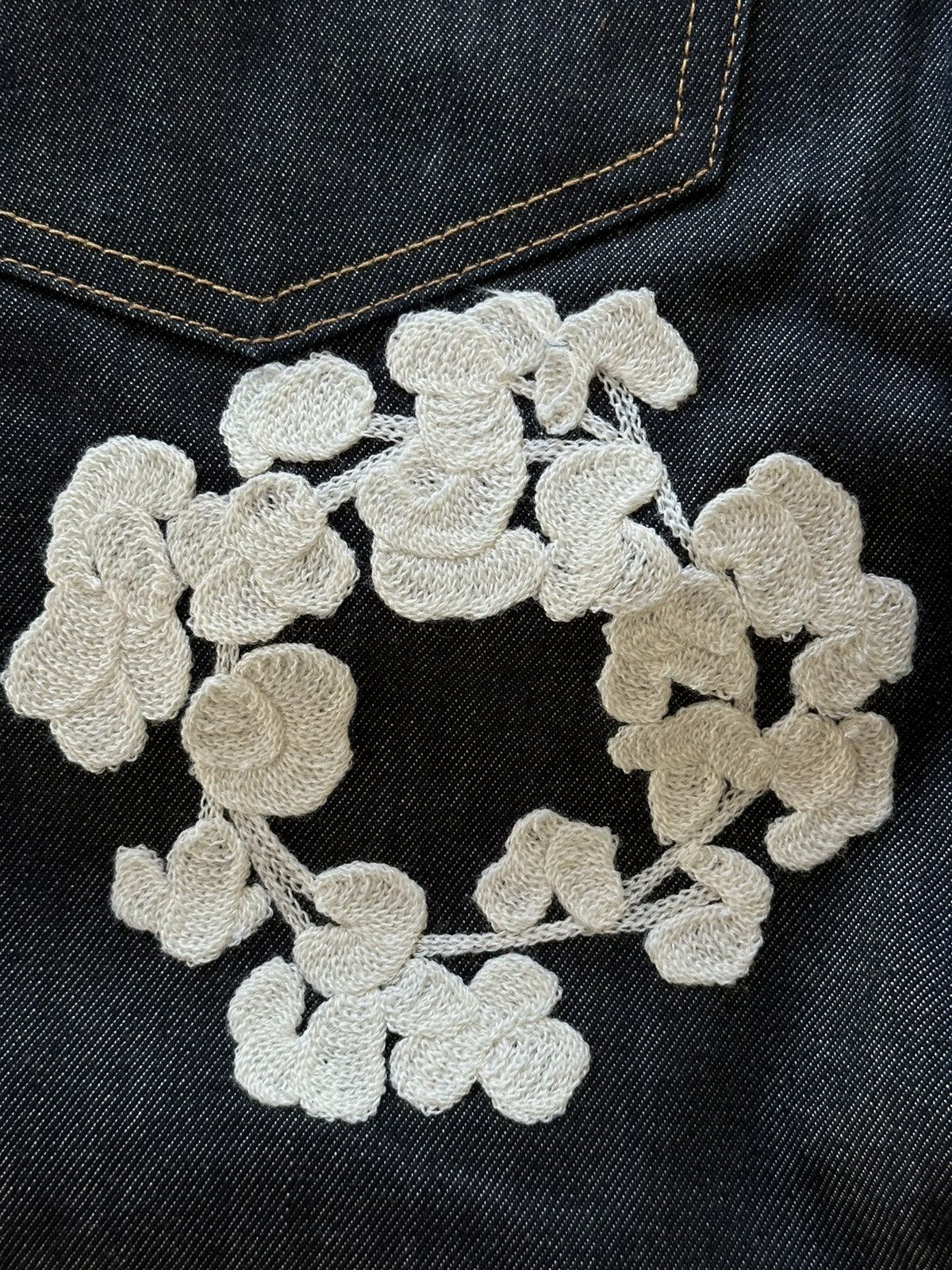DENIM TEARS × Levi's × Levi's Made & Crafted Chain Stitched Cotton Wreath Levi's Raw Denim Size US 34 / EU 50 - 4 Thumbnail