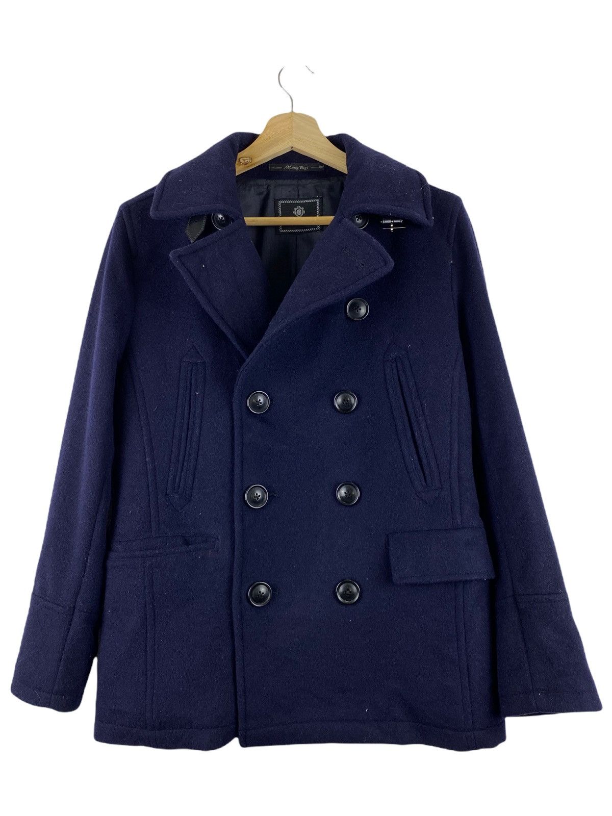 image of Men’S Bigi Duffle Coat in Dark Blue, Men's (Size Small)