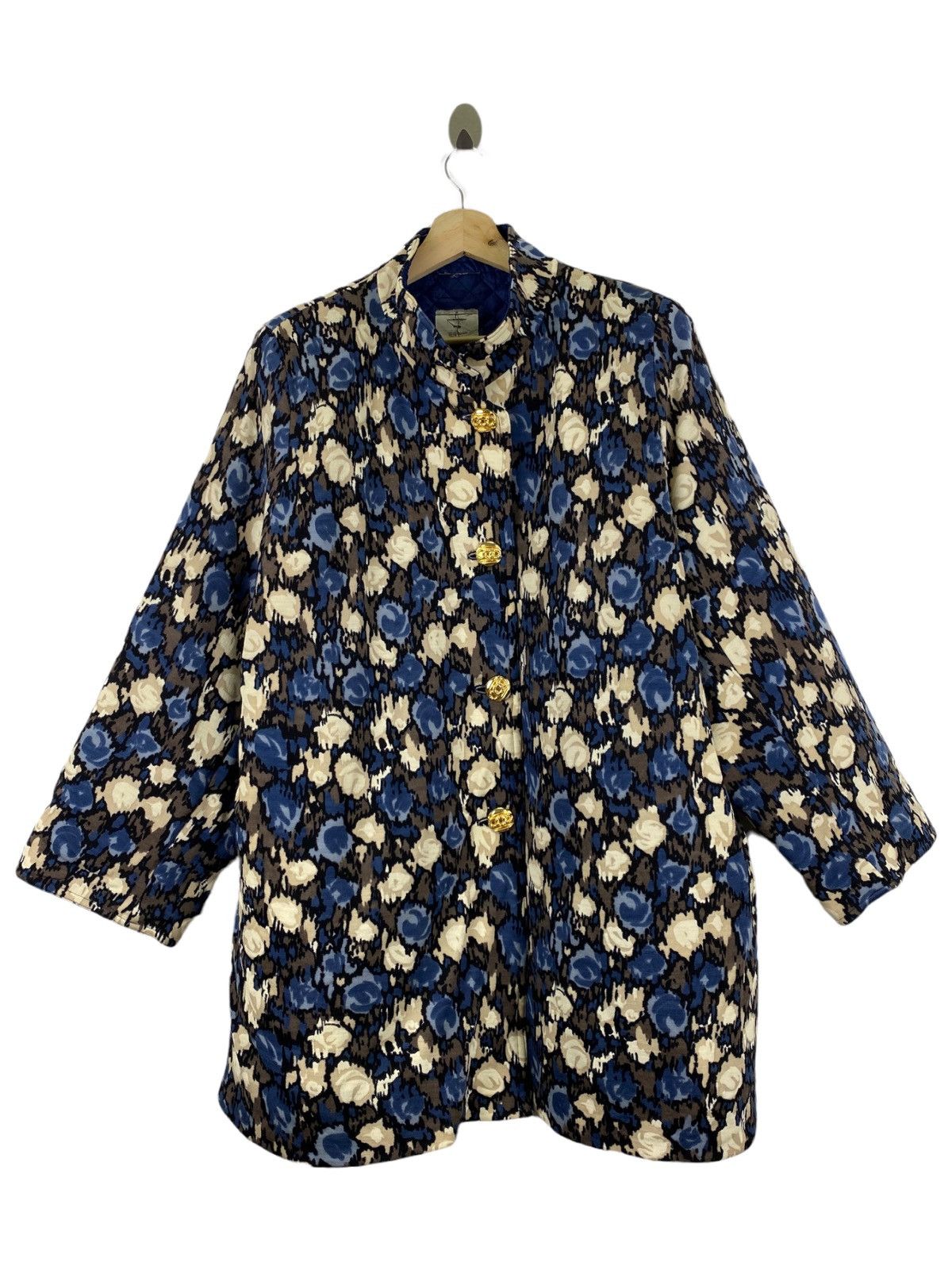 image of Designer Racine Paris Made France Gold Button Printed Jacket, Men's (Size XL)