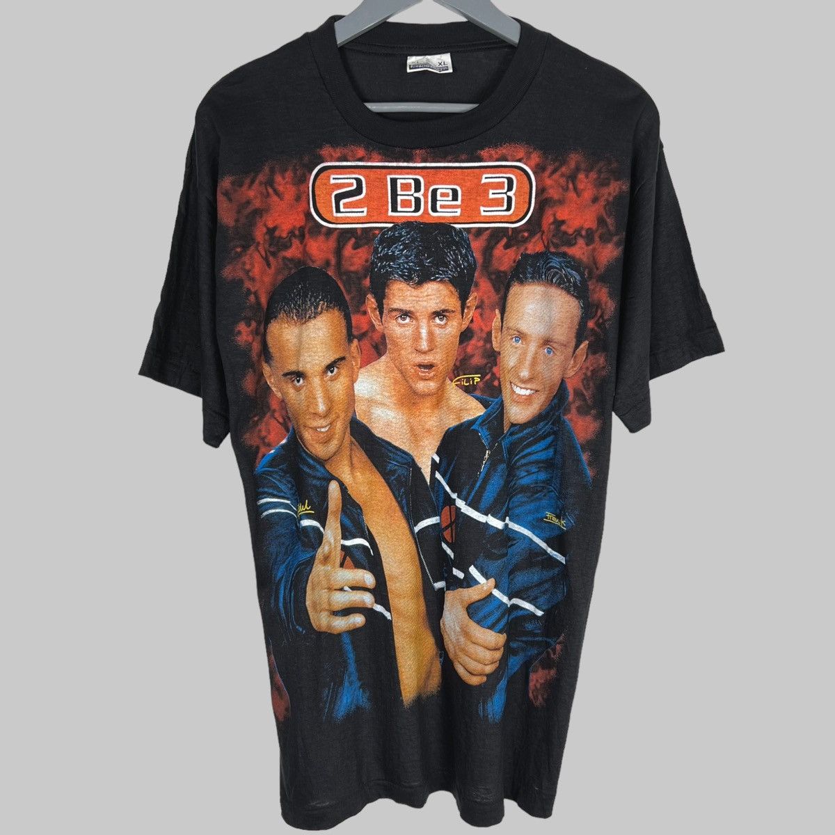 Vintage 90s 2 Be 3 Turbogadget All Over Boyband T Shirt