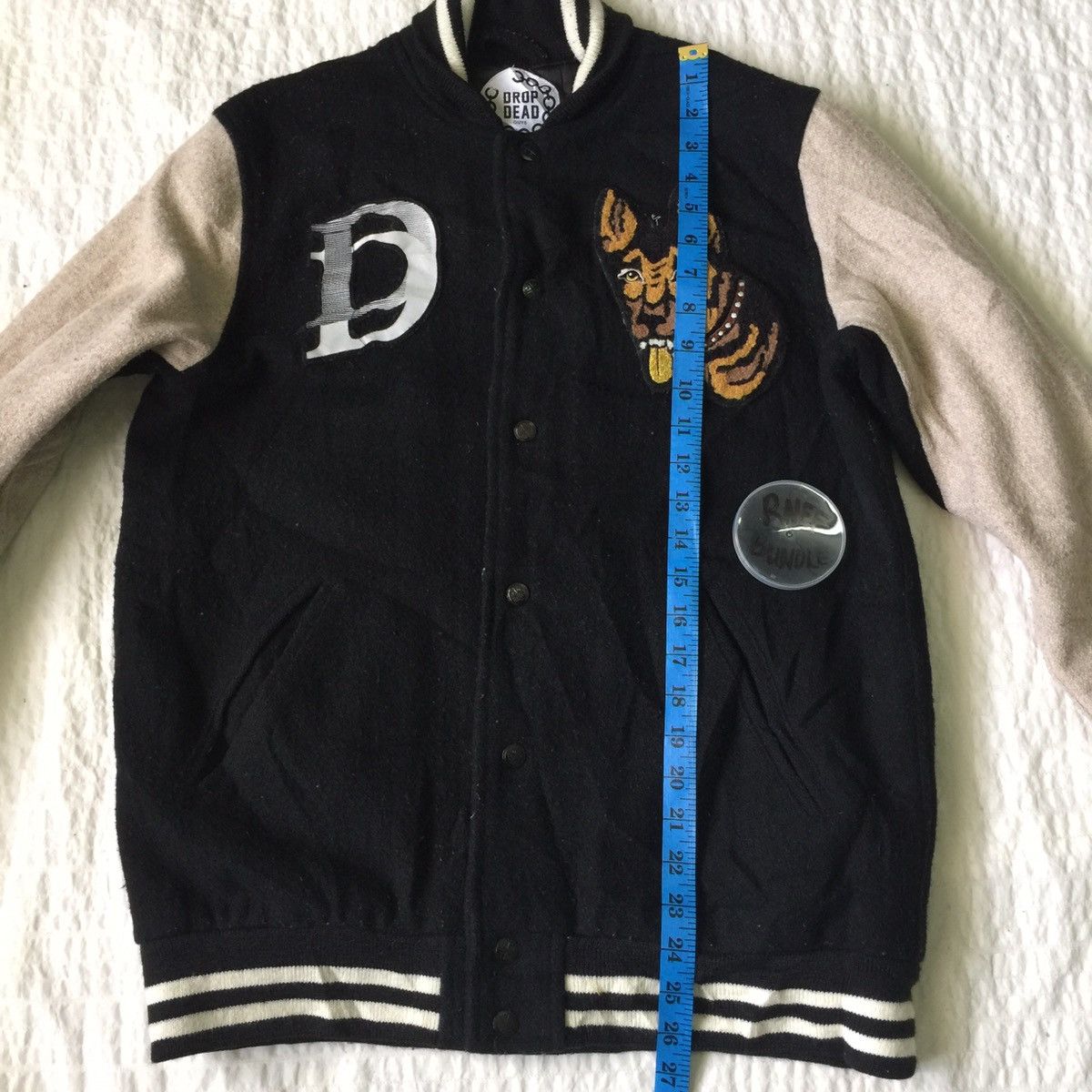 Japanese Brand Nice design drop dead guys style varsity jacket Size US M / EU 48-50 / 2 - 19 Thumbnail
