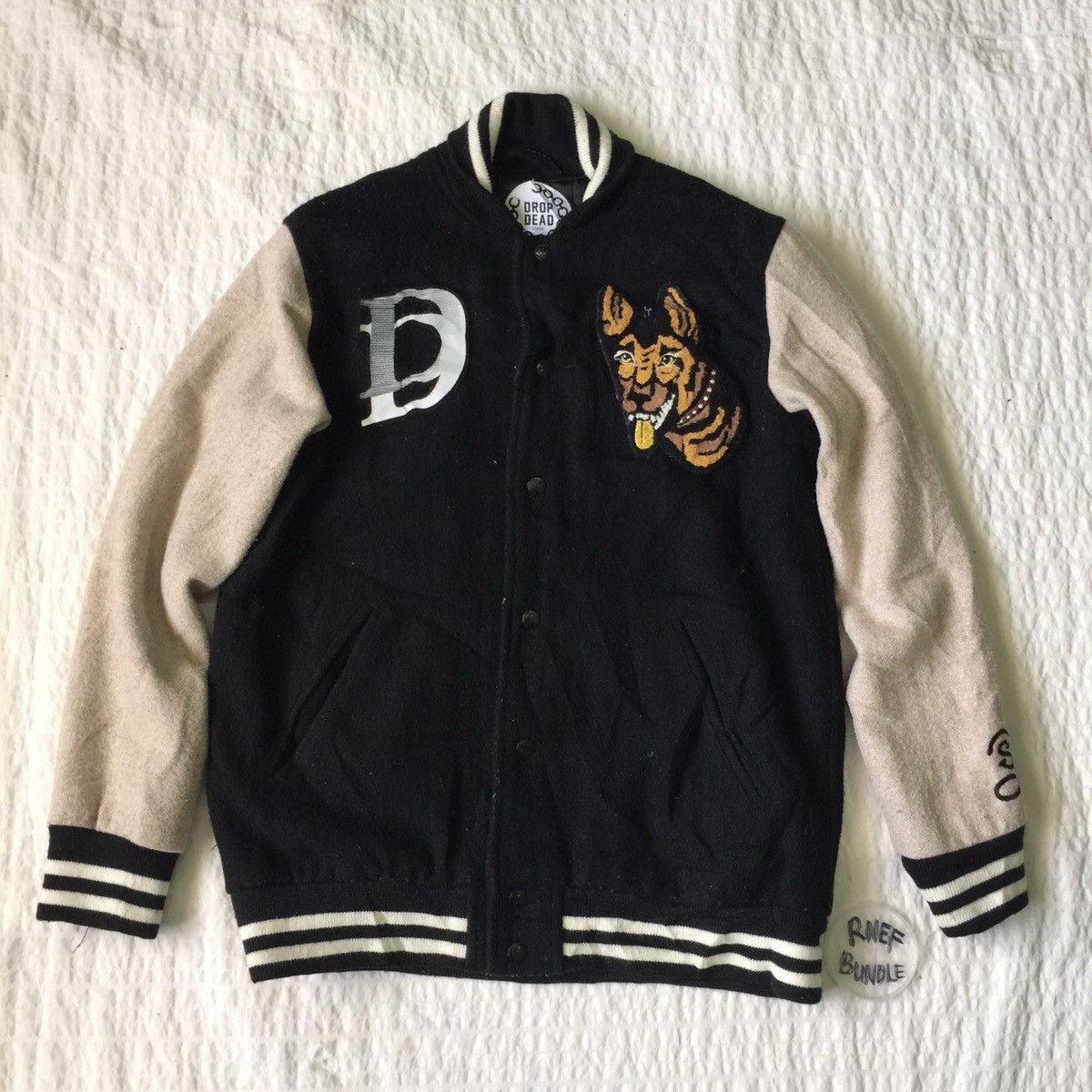 Japanese Brand Nice design drop dead guys style varsity jacket Size US M / EU 48-50 / 2 - 16 Thumbnail