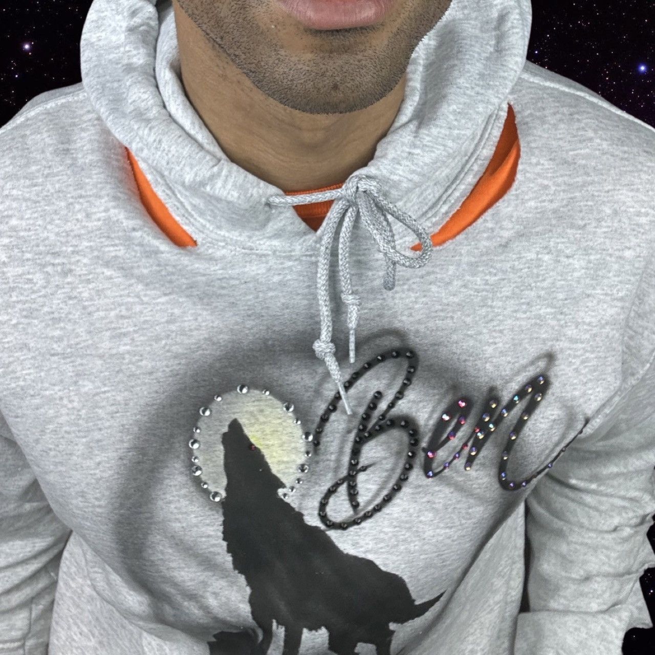 Vintage ASTROBOI* AIRBRUSHED BEDAZZLED BEN HOODIE_MEDIUM Size US M / EU 48-50 / 2 - 3 Thumbnail