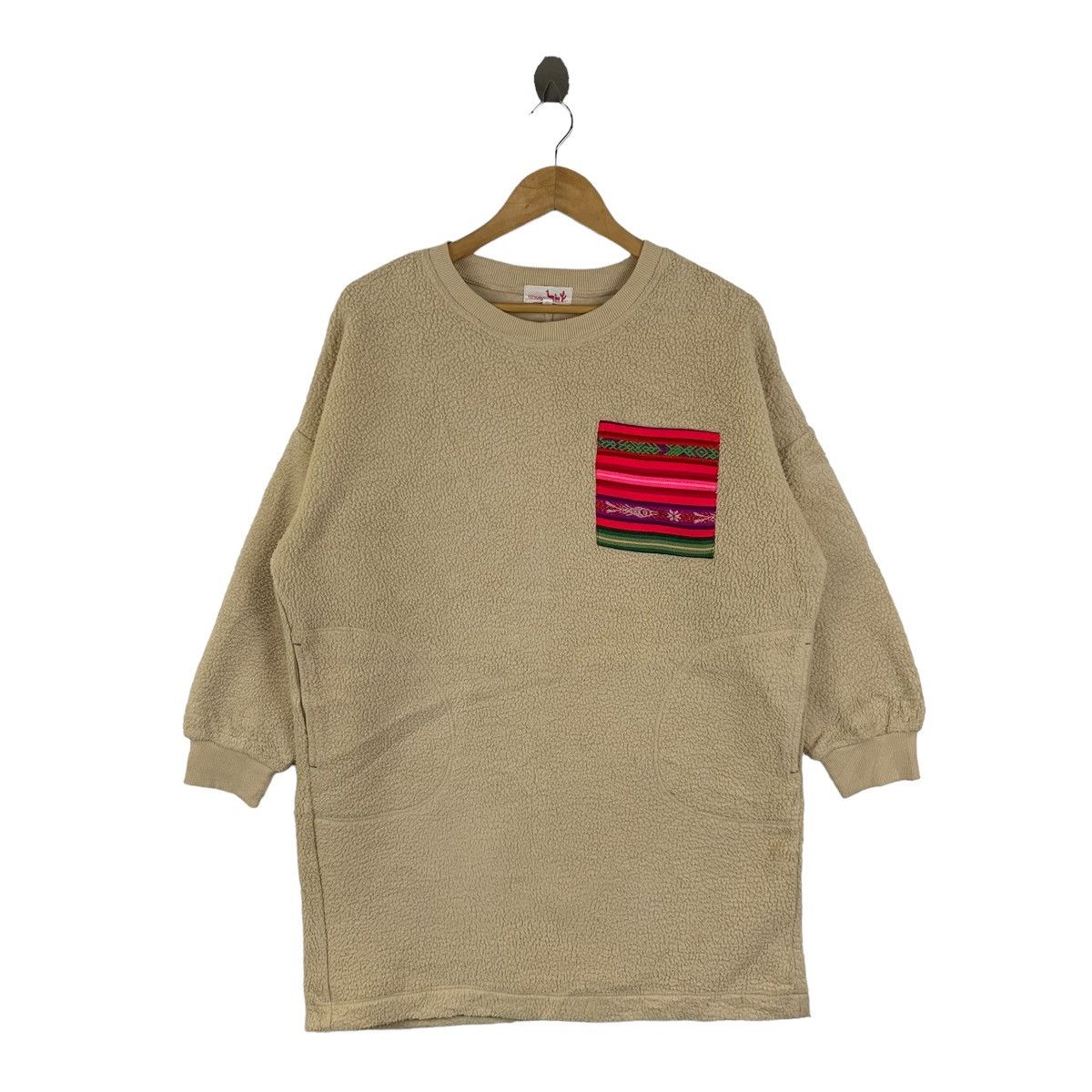 image of Outdoor Life x Vintage Titicaca Outdoor Sportswear Fleece Sweatshirt Jumper in Beige, Women's (Size