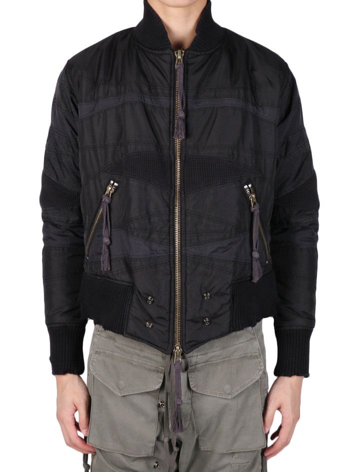 image of NWT $4.5K+ Greg Laurent Black Mixed Nylon Patchwork Jacket, Men's (Size Small)