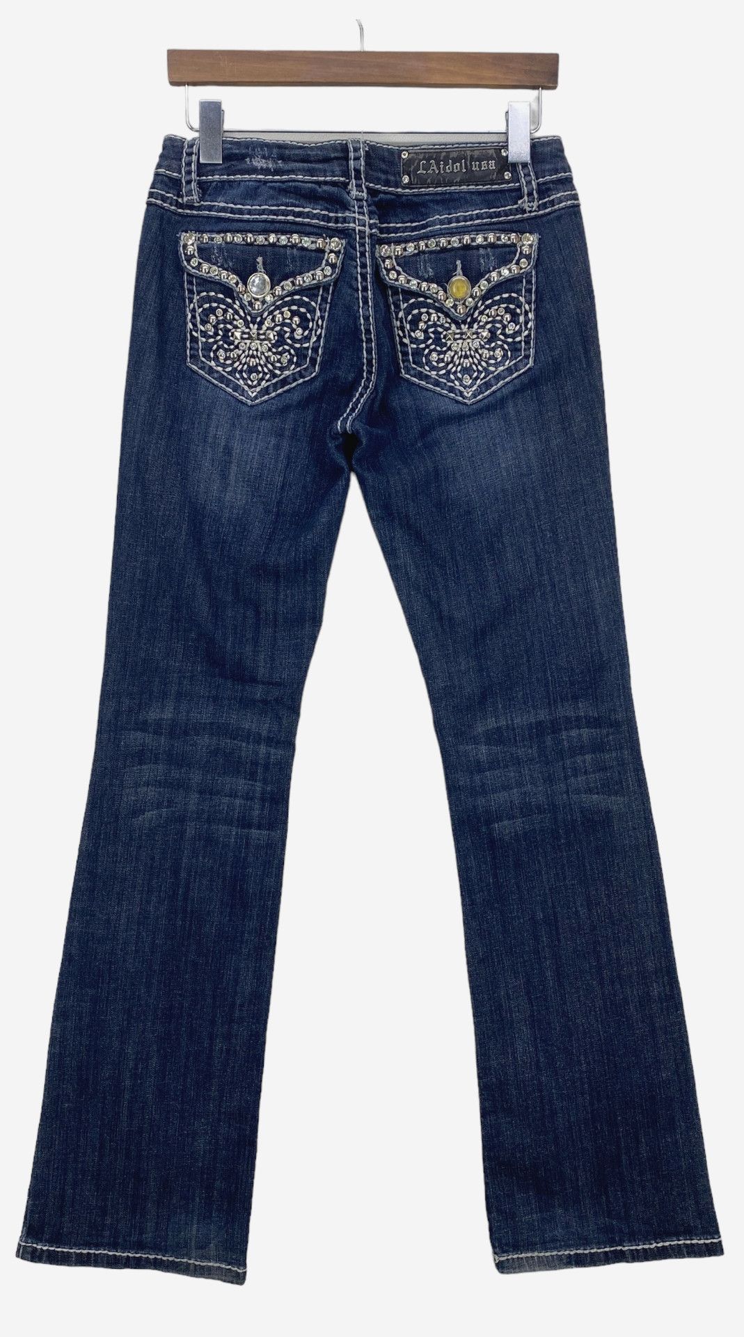 Distressed Denim La Idol USA Jeans Flare Jeans Embellished Jeans | Grailed